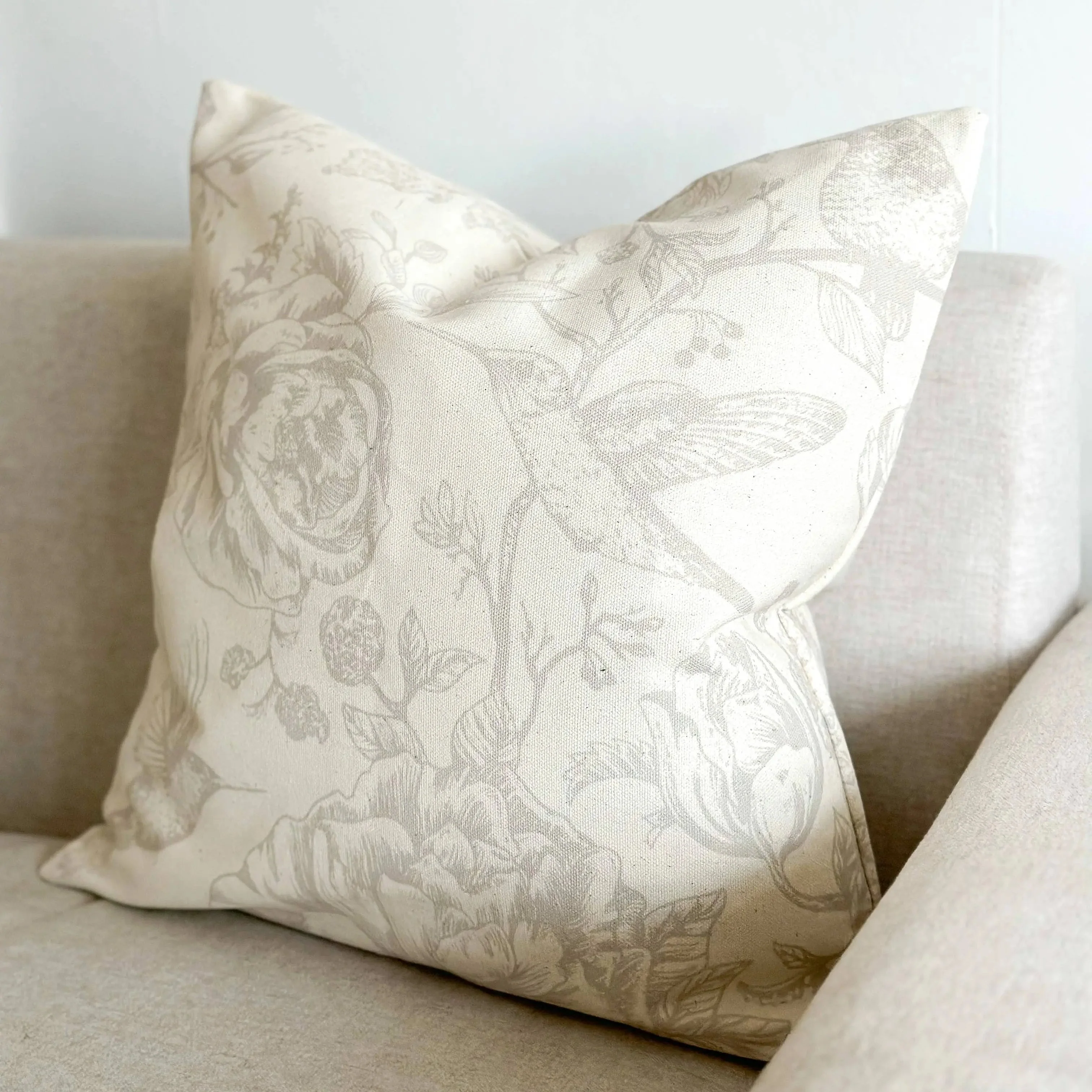 Aria Cotton Cushion Cover – Grey Print 45cm × 45cm - Image 3