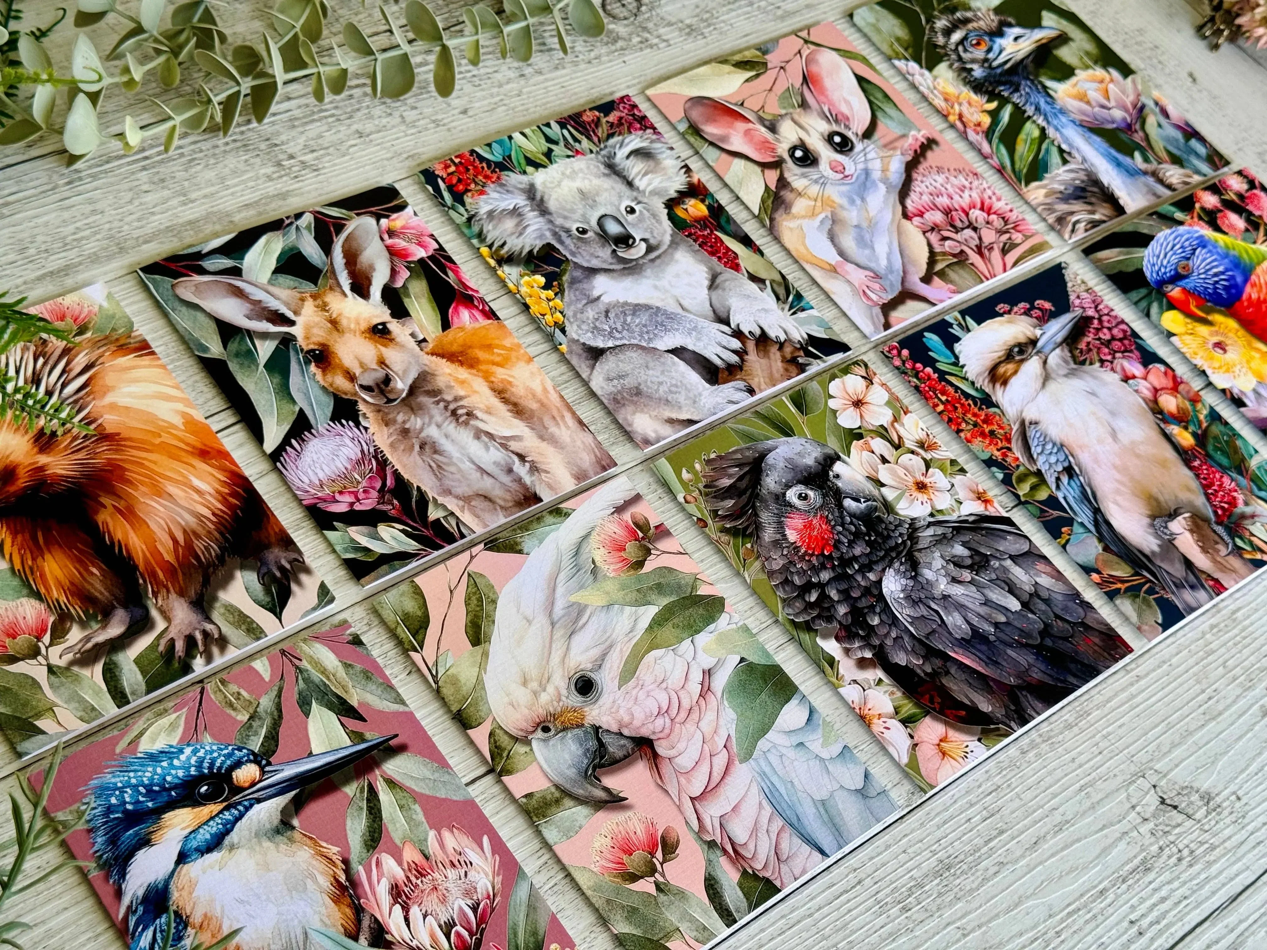 Australian Kangaroo on Native Florals Greeting Card - Image 4