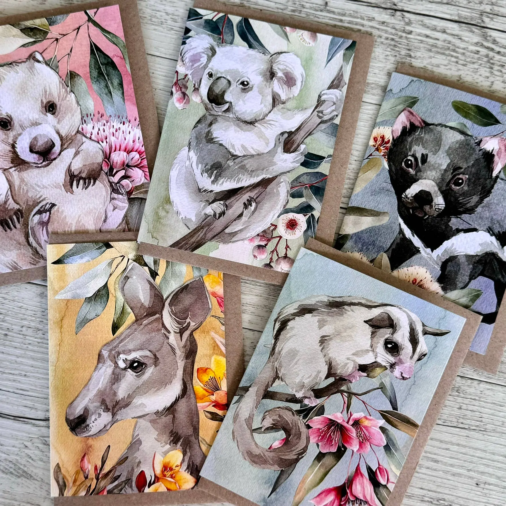 Australian Watercolour Koala on Australian Flora – Greeting Card - Image 4
