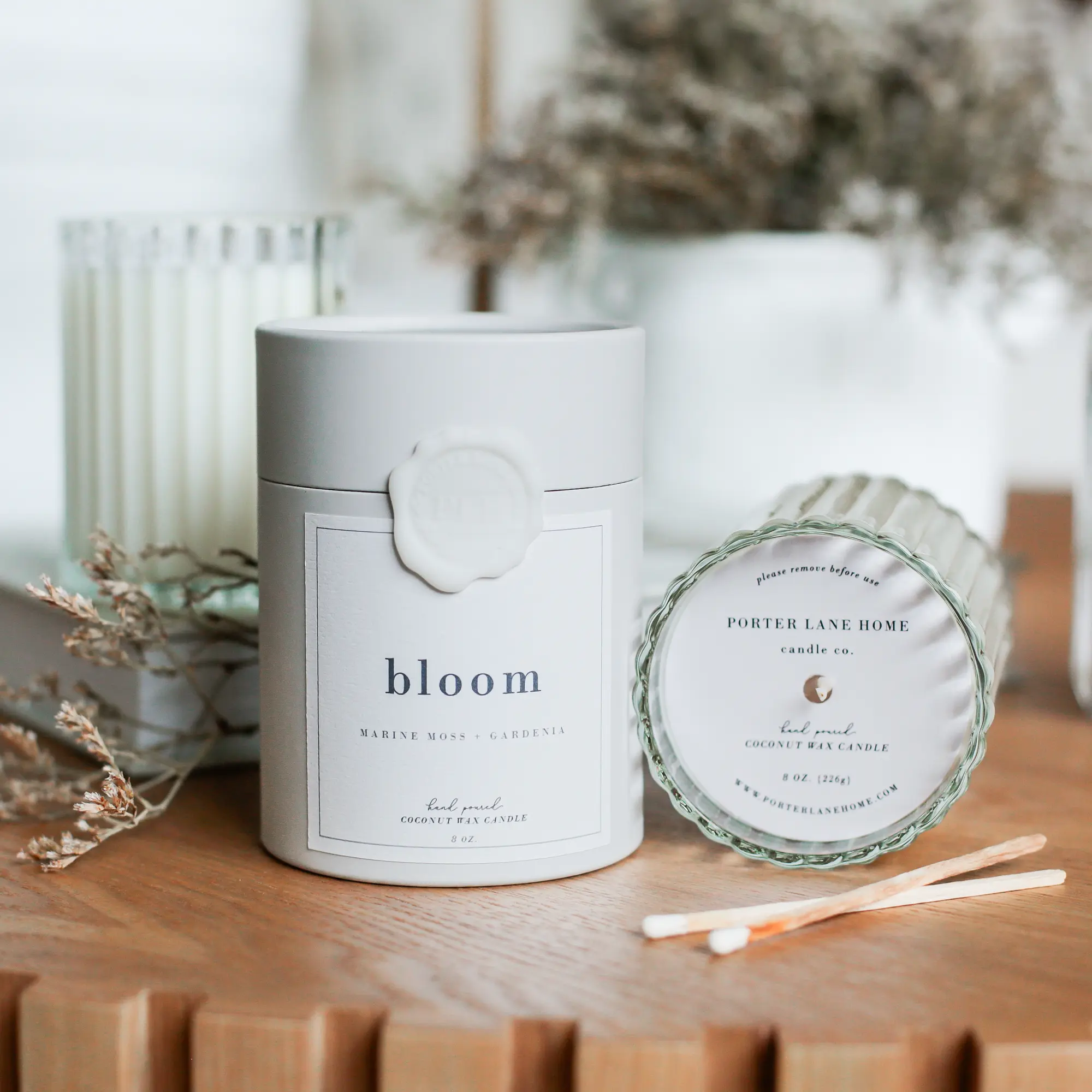 Bloom | Marine Moss + Gardenia Coconut Wax Candle – 230 g - Image 2