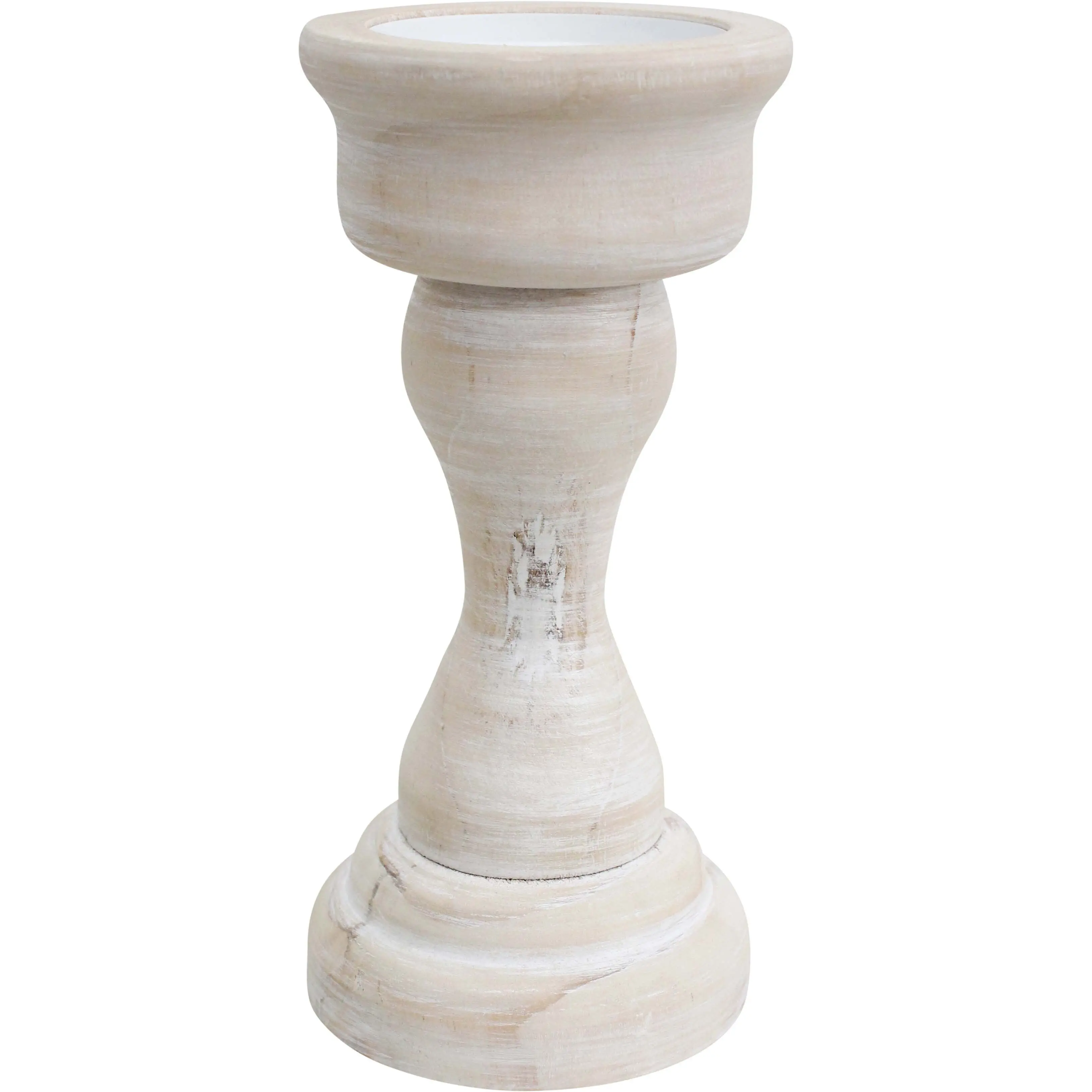 Candle Holder Wash Med – Wood & Metal