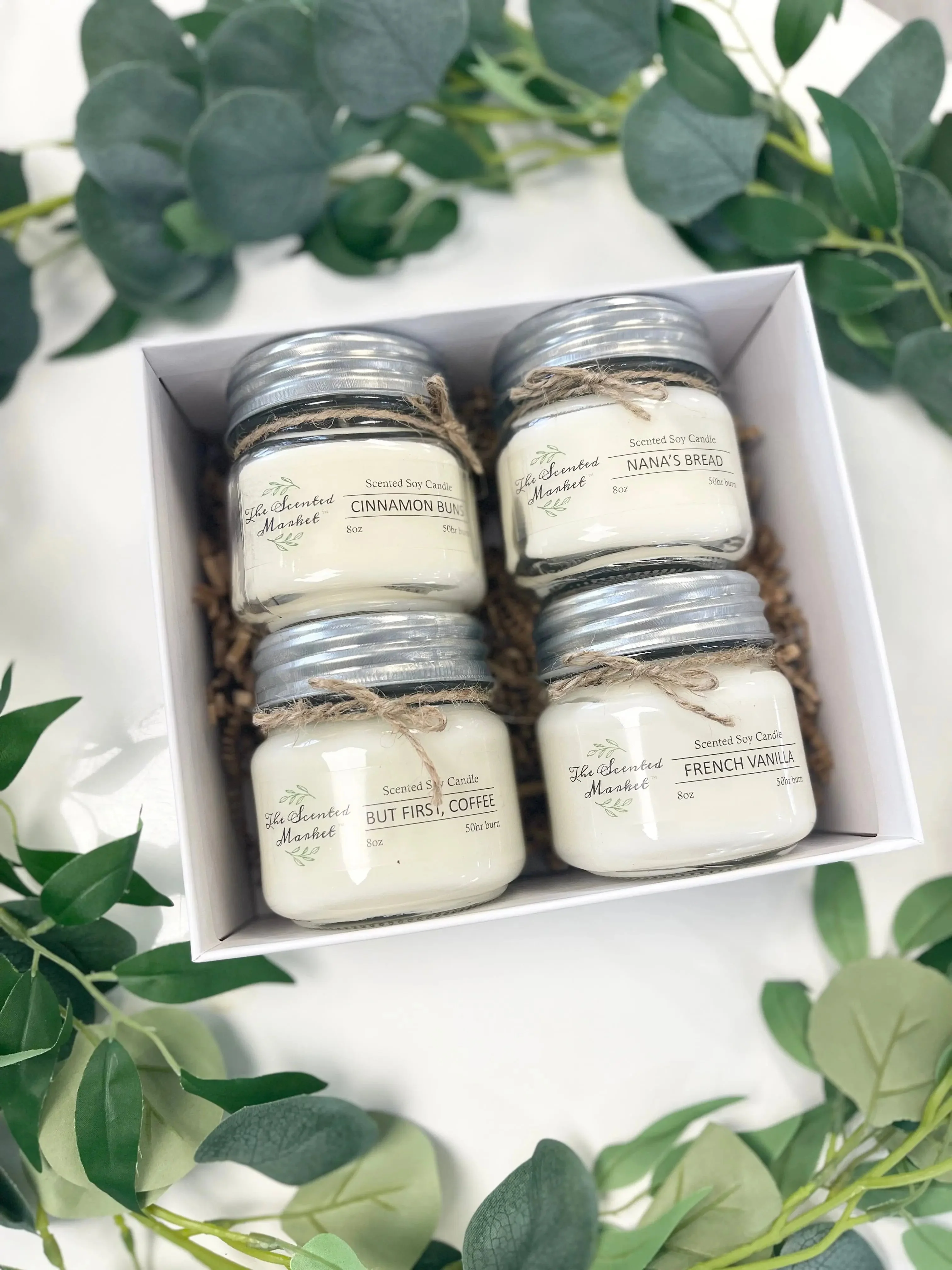 CANDLE TIME Gift Box – 4 x 8 oz Scented Soy Candles