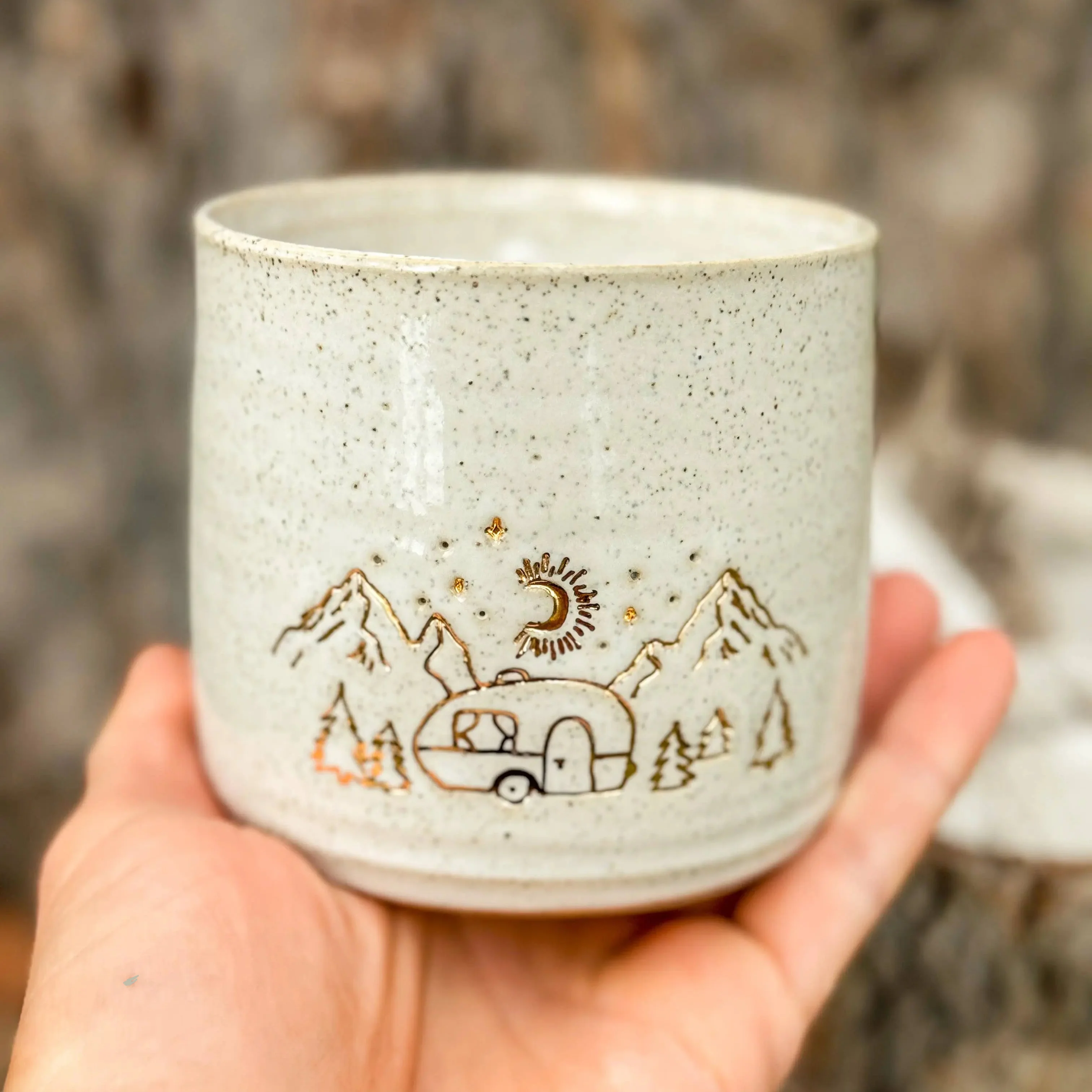 Campsite / Traveller - Handmade Ceramic Hug Mug - Image 4