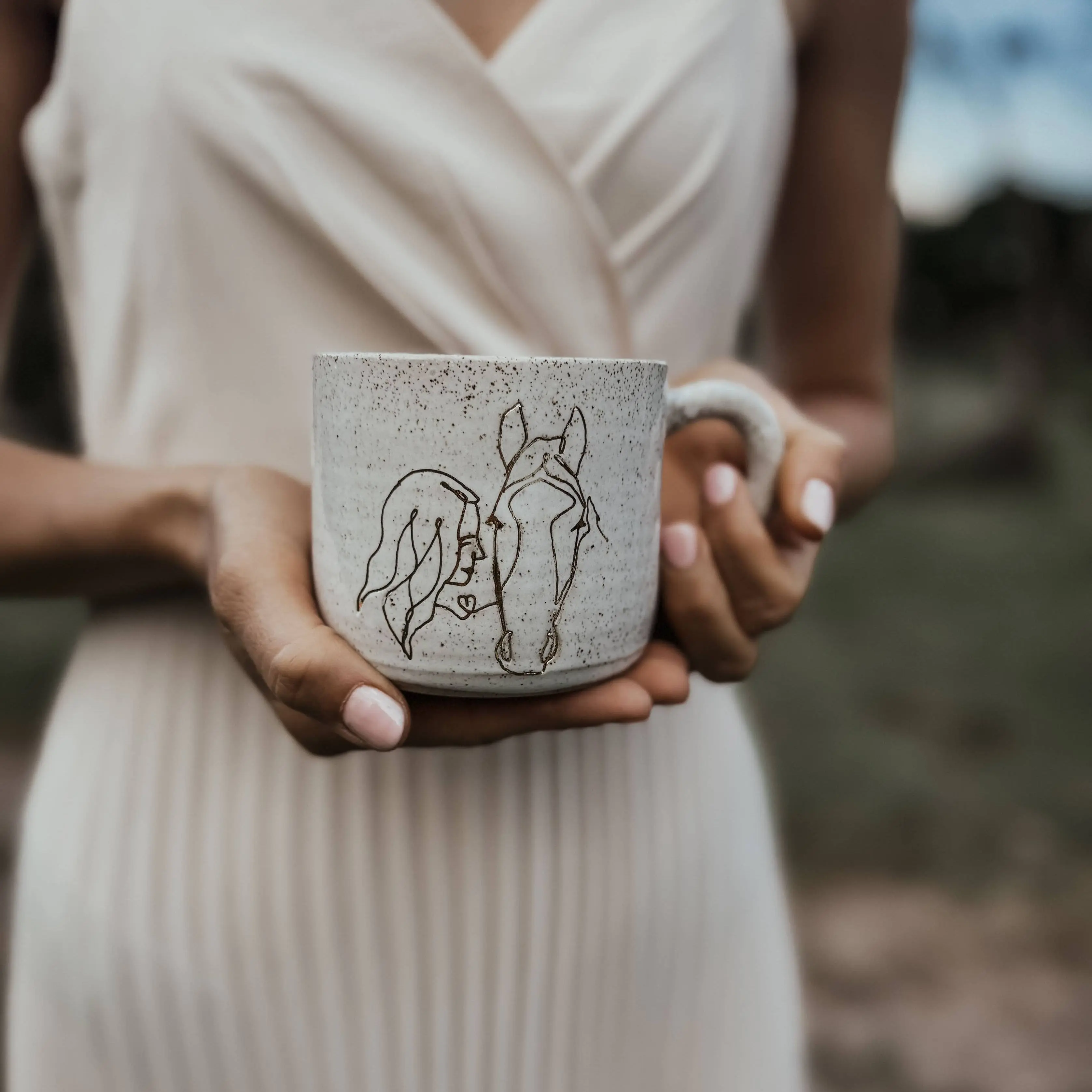Ceramic Hug Mug – Girl with Horse - Image 2