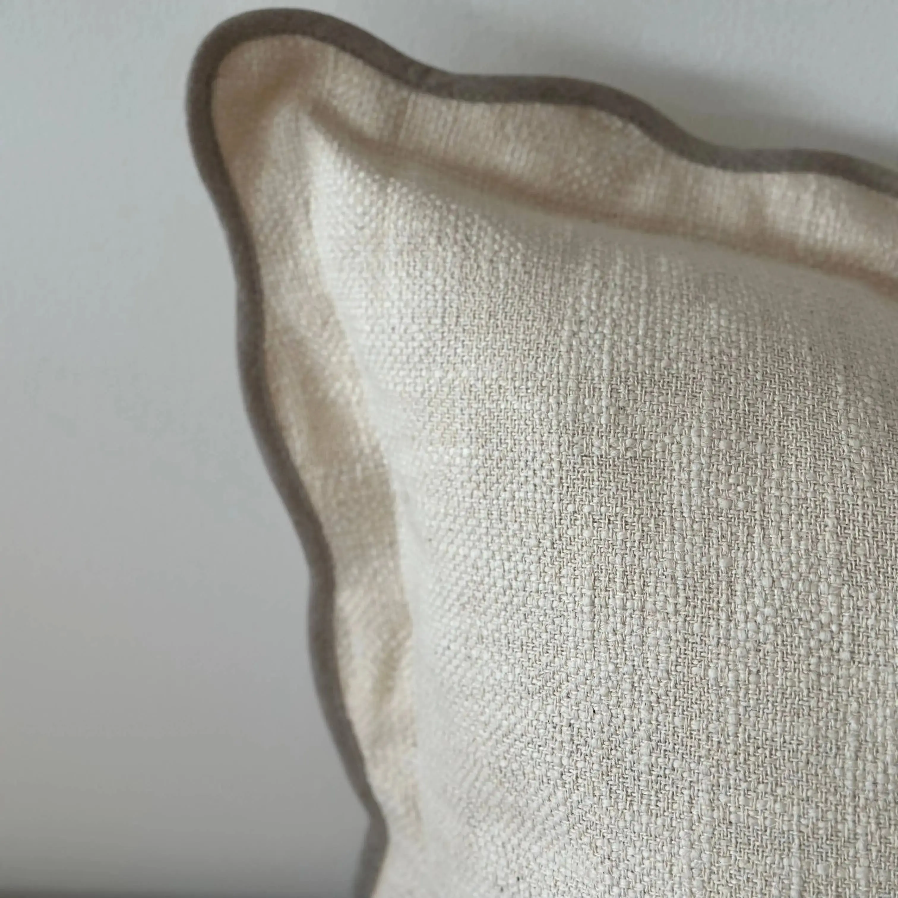 Chloe Cream & Greige Scalloped Cushion Cover - 45x45 - Image 4
