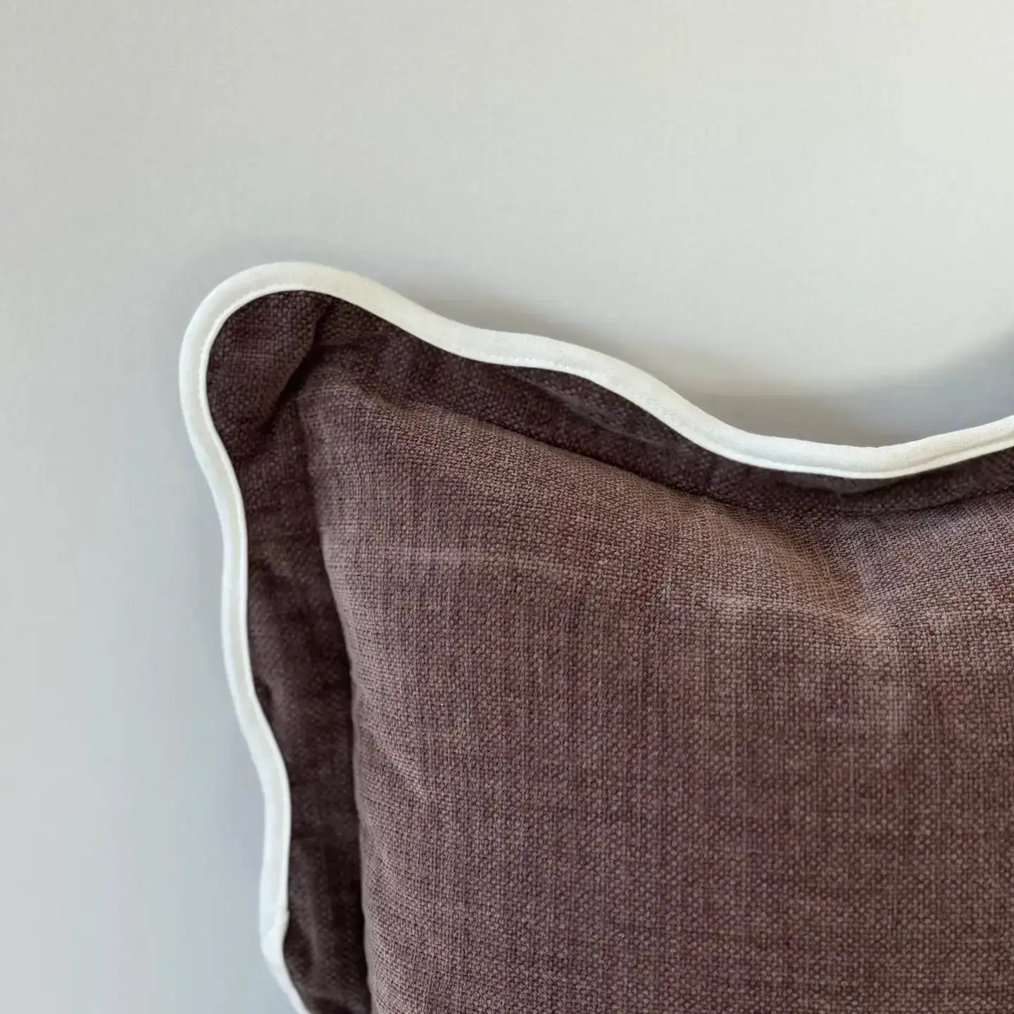 Chloe Dark Brown Scalloped Edge Cushion Cover – 65 × 65 cm - Image 4