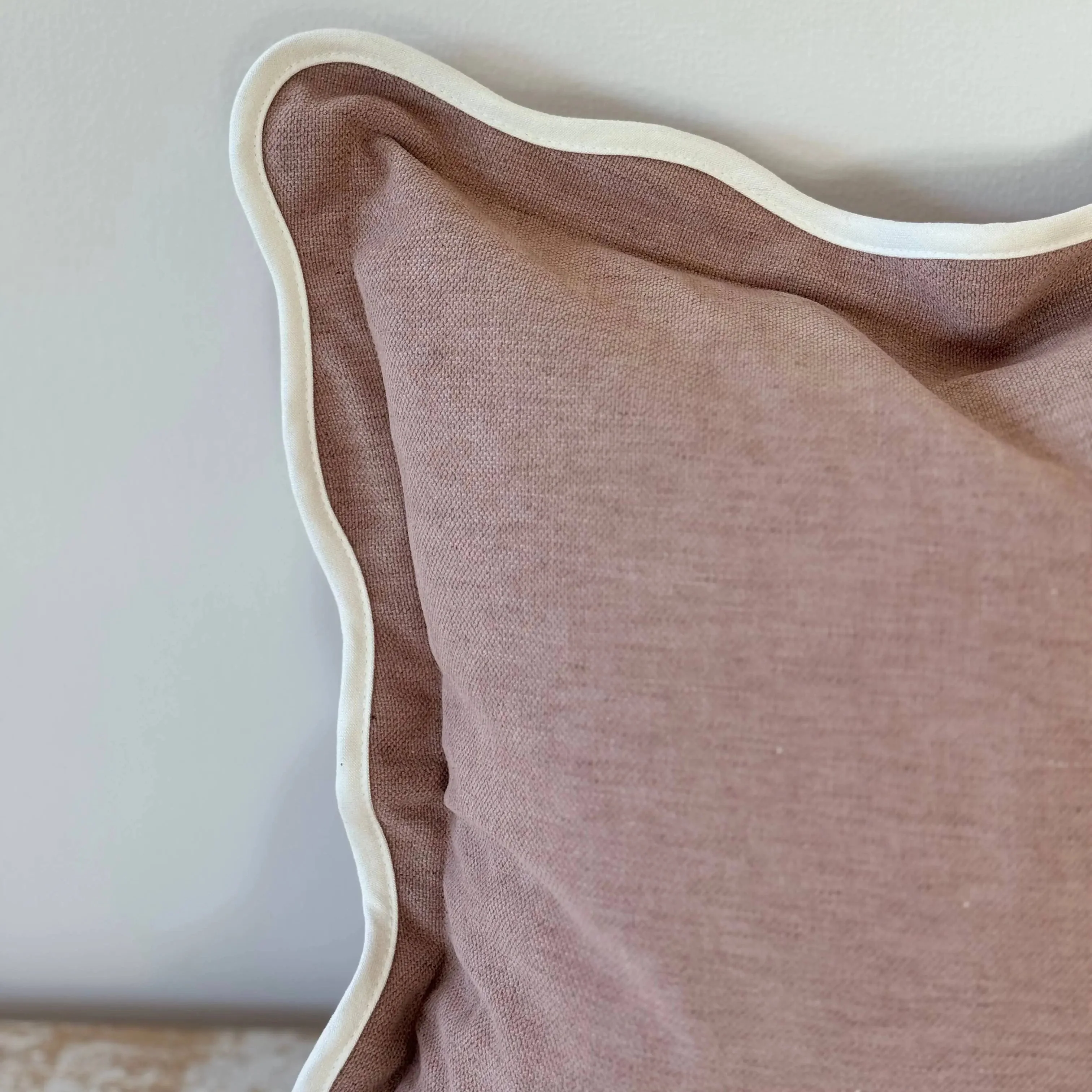Chloe Dusty Pink Scalloped Edge Cushion Cover – 45×45cm - Image 4