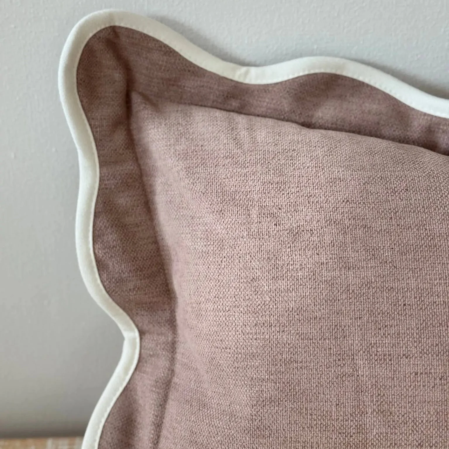 Chloe Dusty Pink Scalloped Edge Cushion Cover – 50x30cm - Image 4
