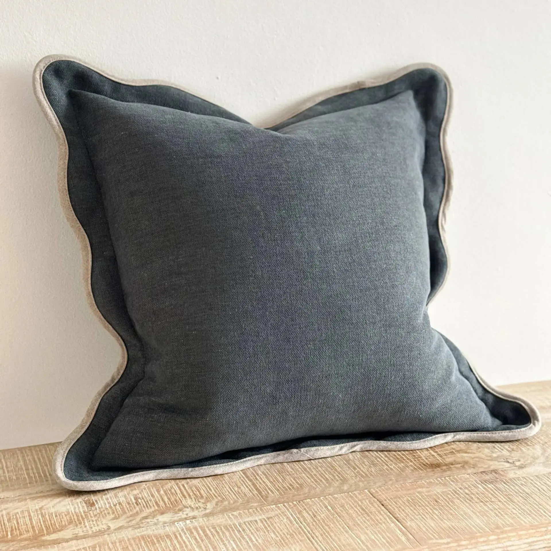 Chloe Navy Scalloped Edge Cushion Cover – 45 × 45 cm - Image 4