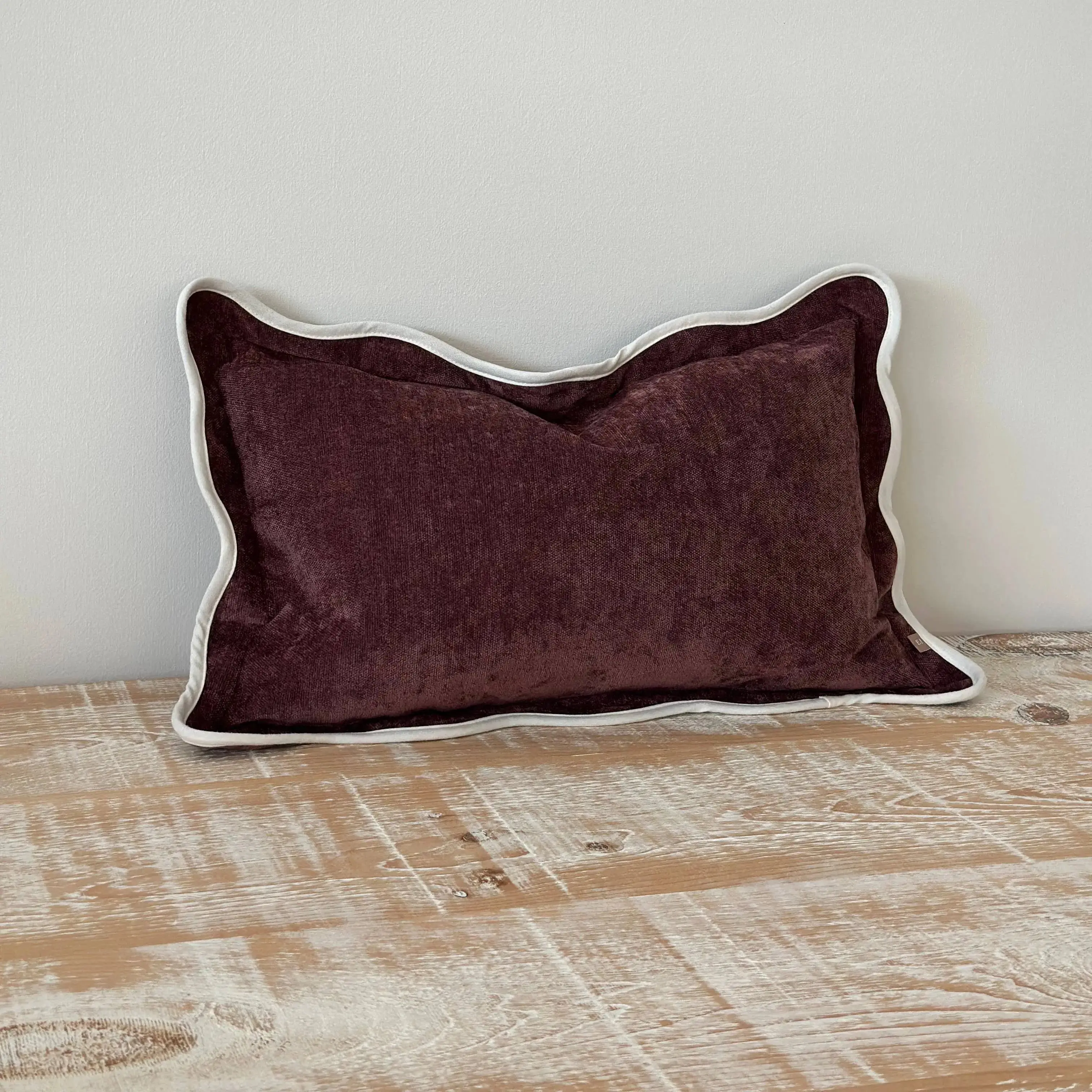 Chloe Plum/Grape Scalloped Edge Cushion Cover - 50x30cm - Image 3