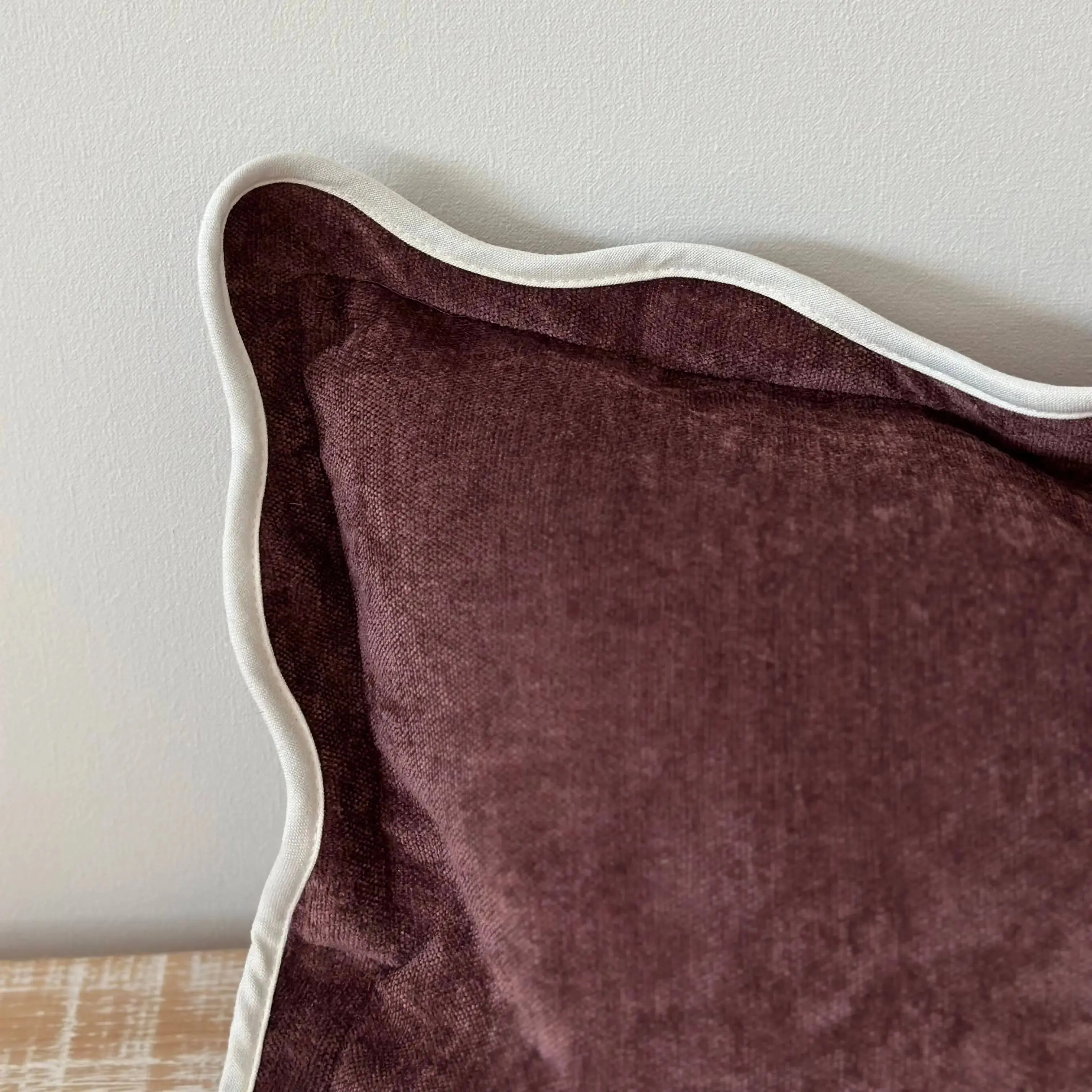 Chloe Plum/Grape Scalloped Edge Cushion Cover - 50x30cm - Image 4