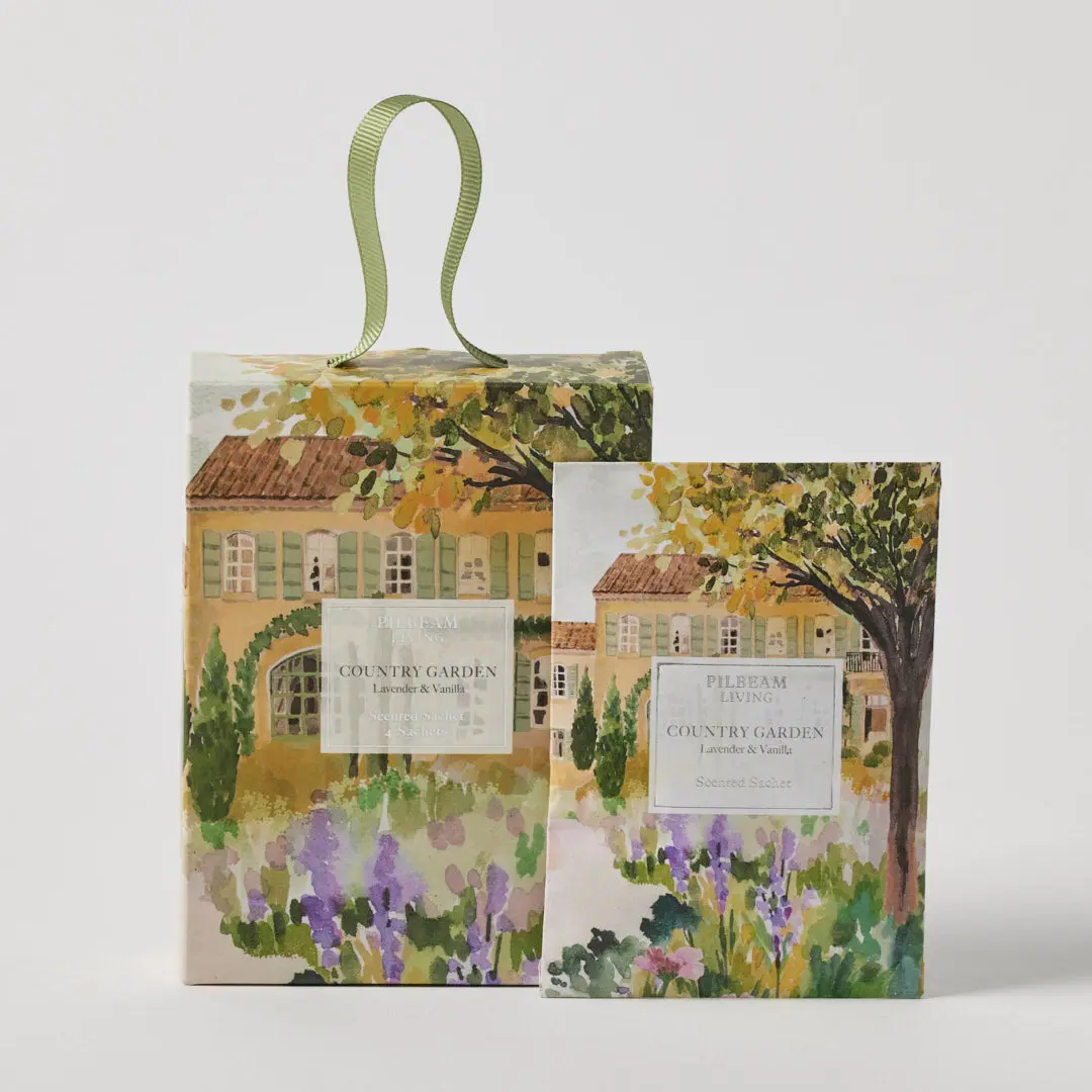 Country Garden Scented Mini Sachets – Set of 4 (Lavender & Vanilla)