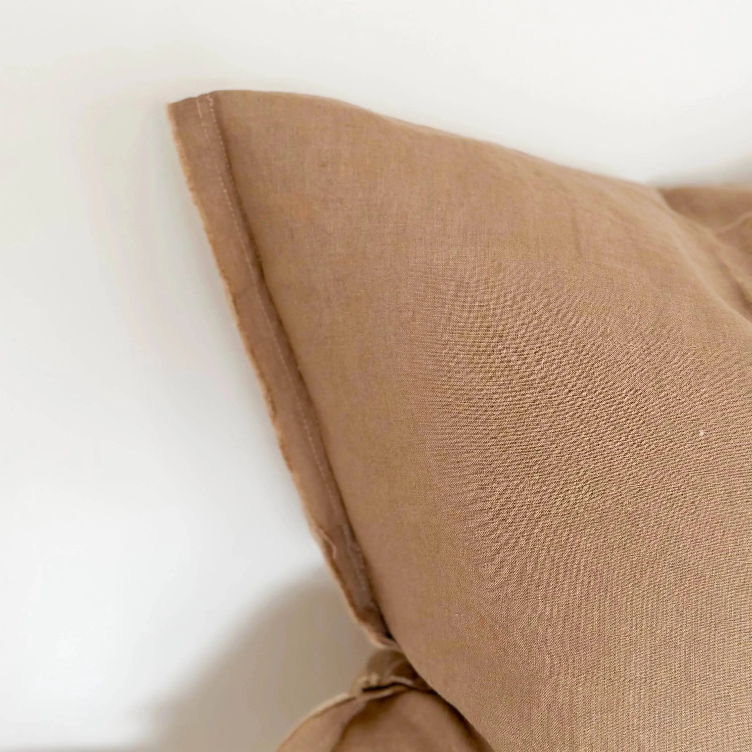 Esmee Linen Cushion Cover – Frayed Edge Coffee 45 x 45 cm - Image 2