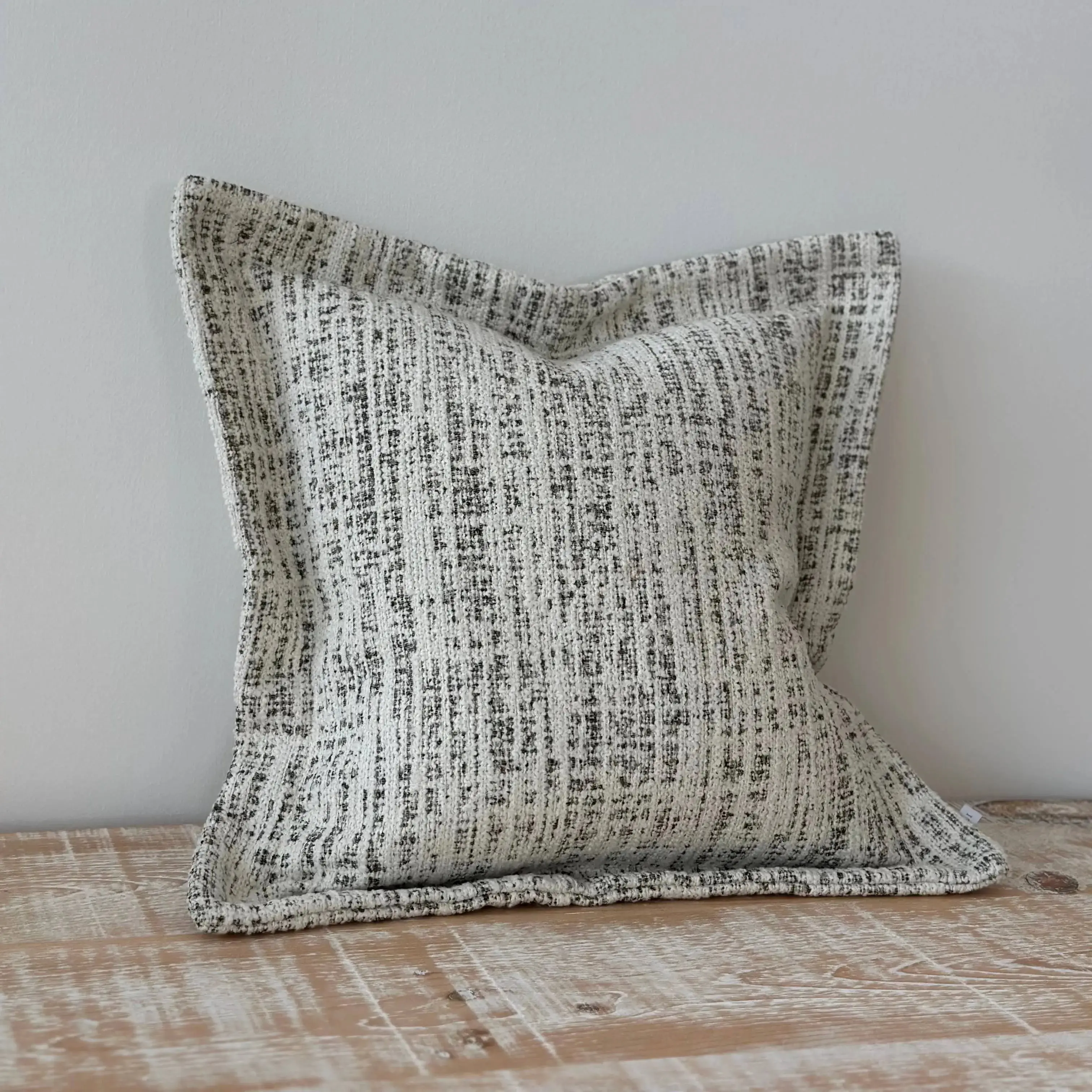 Eve Olive & Cream Boucle Cushion Cover - 45x45cm - Image 3