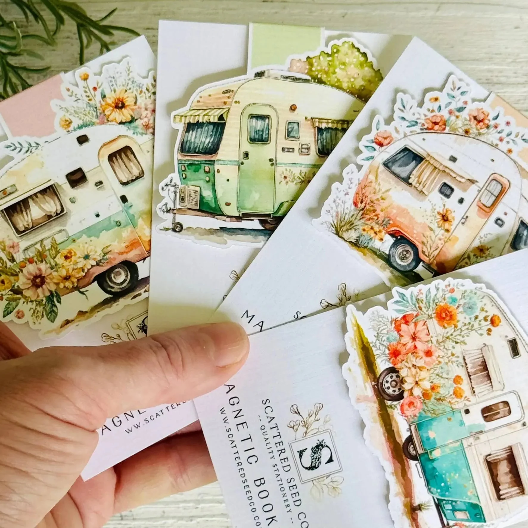 Floral Vintage Caravan Magnetic Bookmark - Image 7