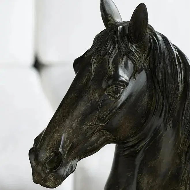 Gigi Black Horse Head Statue - Farmhouse Country Ornament 40cm - Image 7
