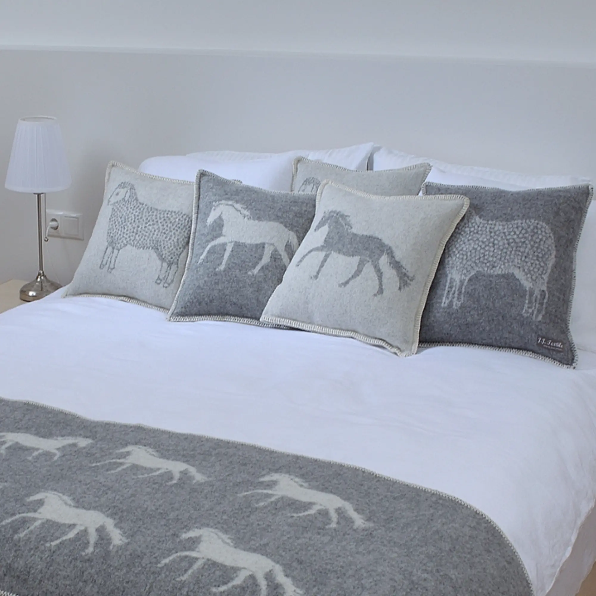 Horse Soft Grey Pure Wool Cushion Cover – 100% Pure New Wool - Image 8