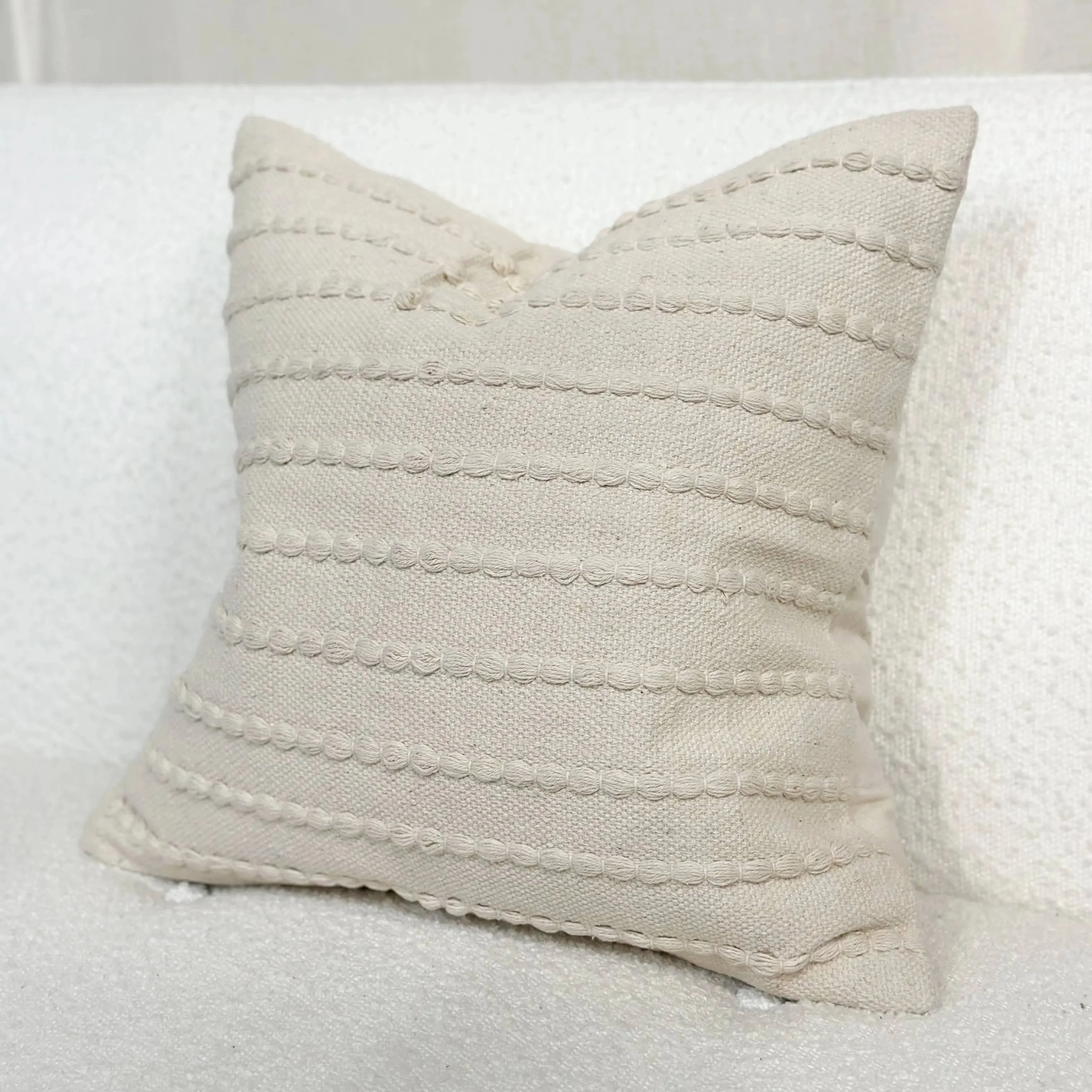 India Cream Luxe Cotton Cushion Cover - 53cm × 53cm