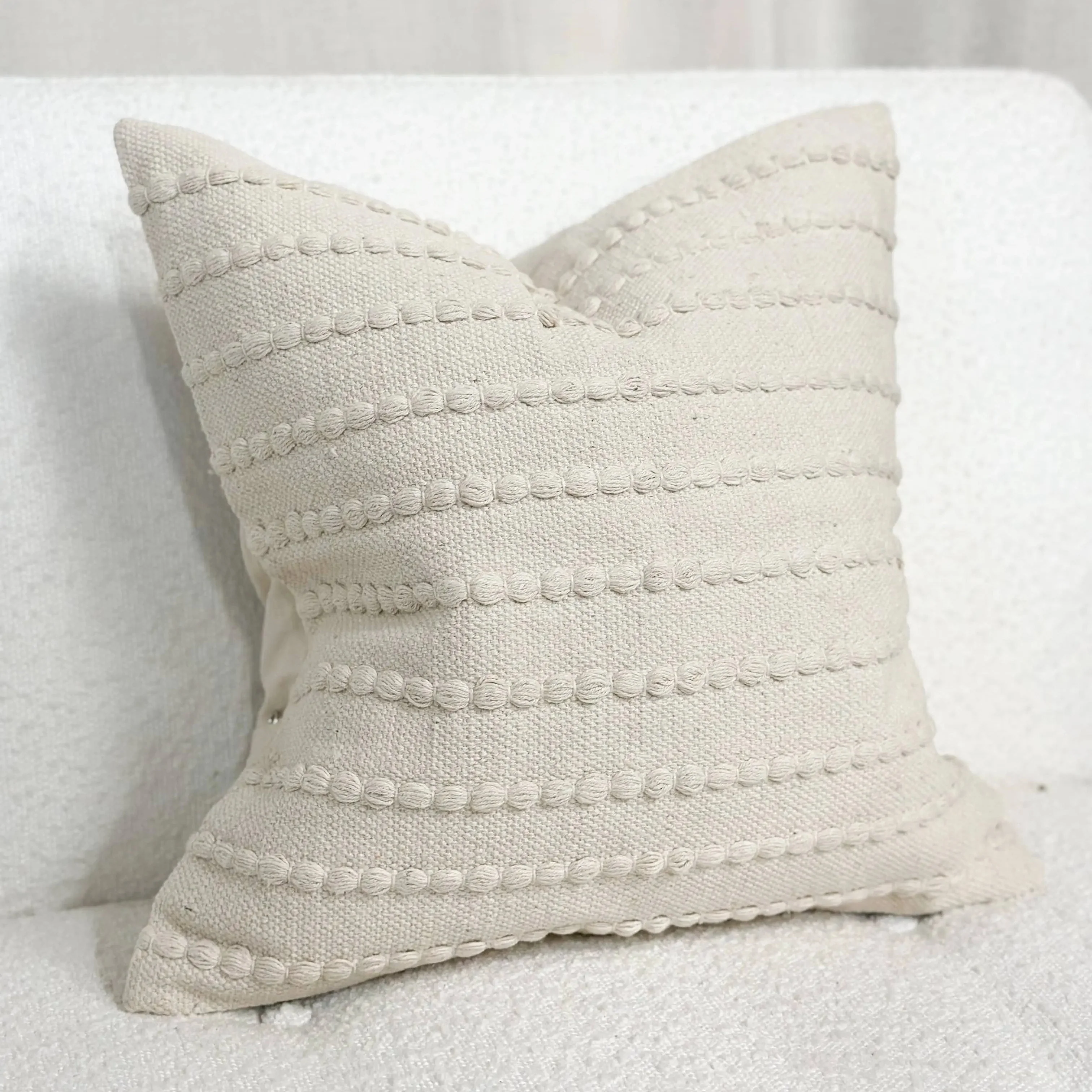 India Cream Luxe Cotton Cushion Cover - 53cm × 53cm - Image 2