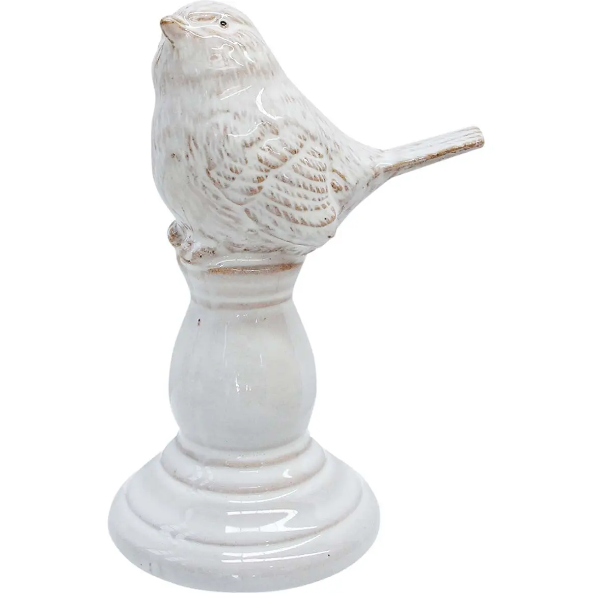 Pair of White Ceramic Lark Birds - Image 3