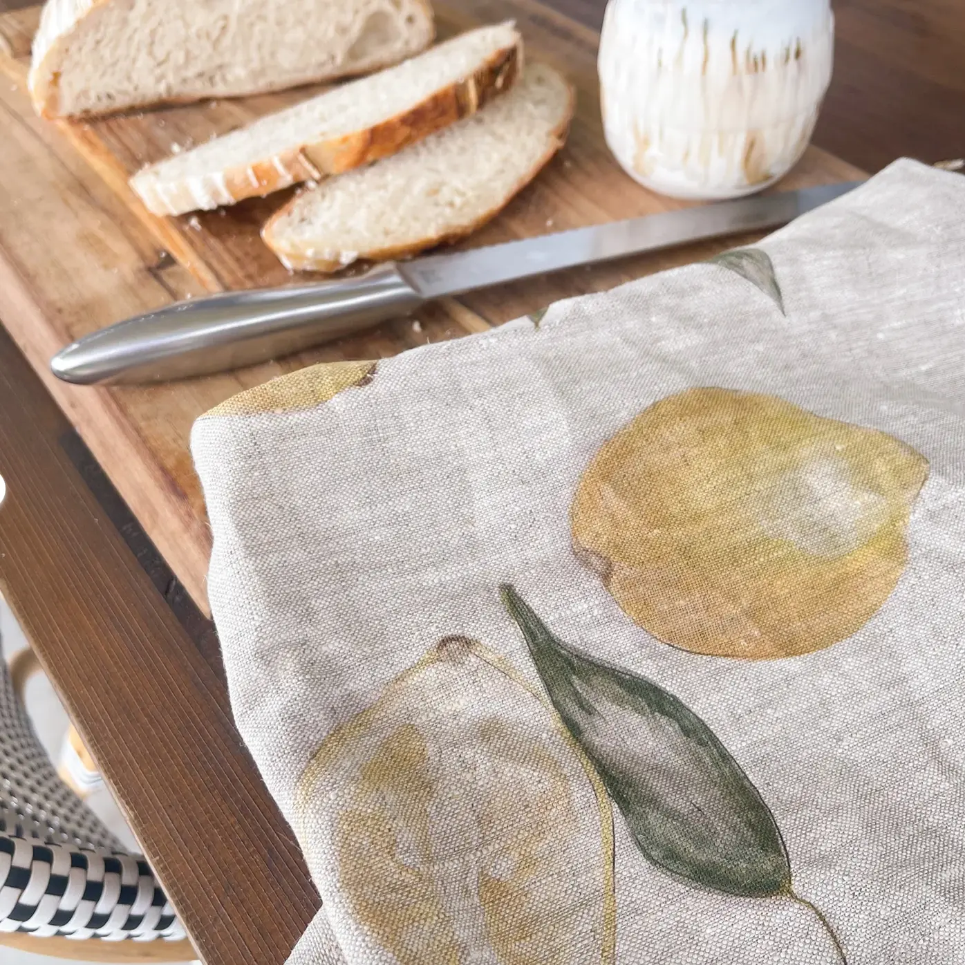 Lemon Linen Tea Towel - Image 3