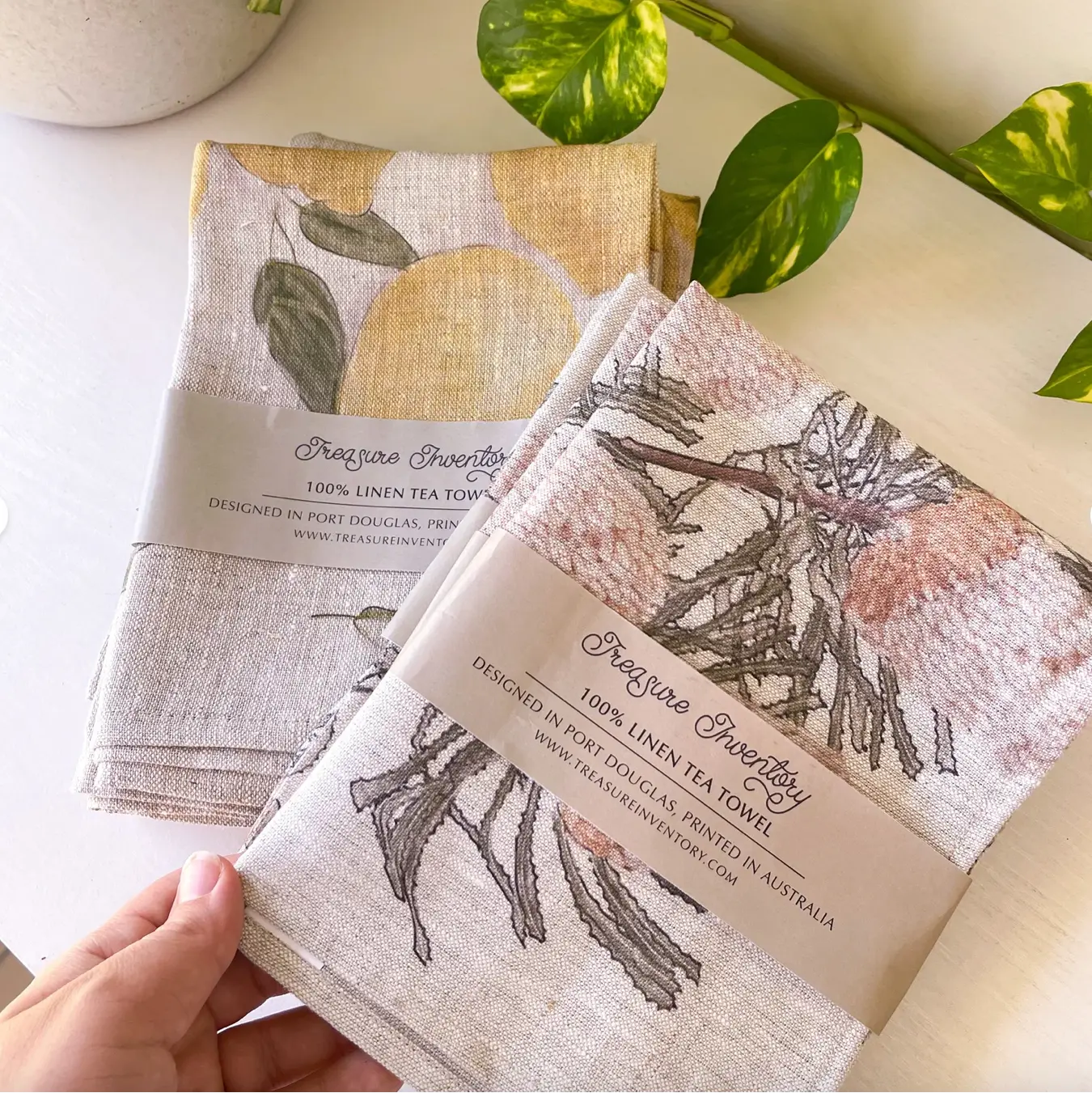 Lemon Linen Tea Towel - Image 4