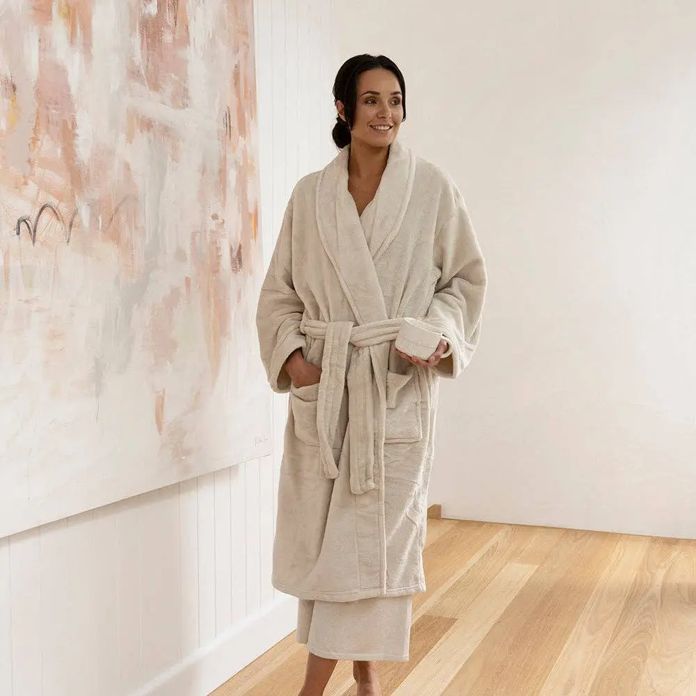 Microplush Bath Robe: Stone - Large/Extra-Large - Image 3