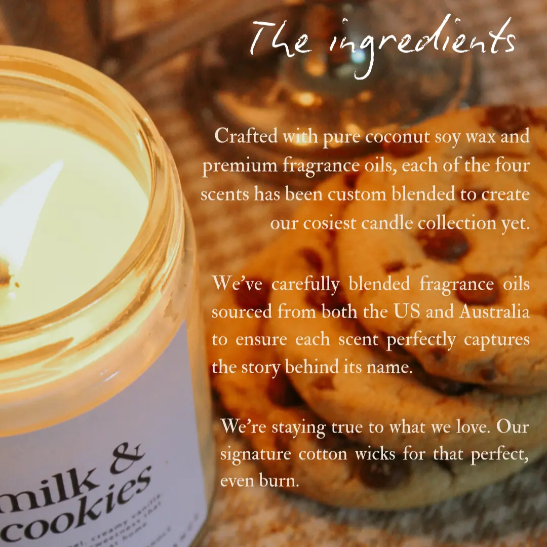 Milk & Cookies - Chocolate, Caramel & Vanilla - 220g Candle - Image 4