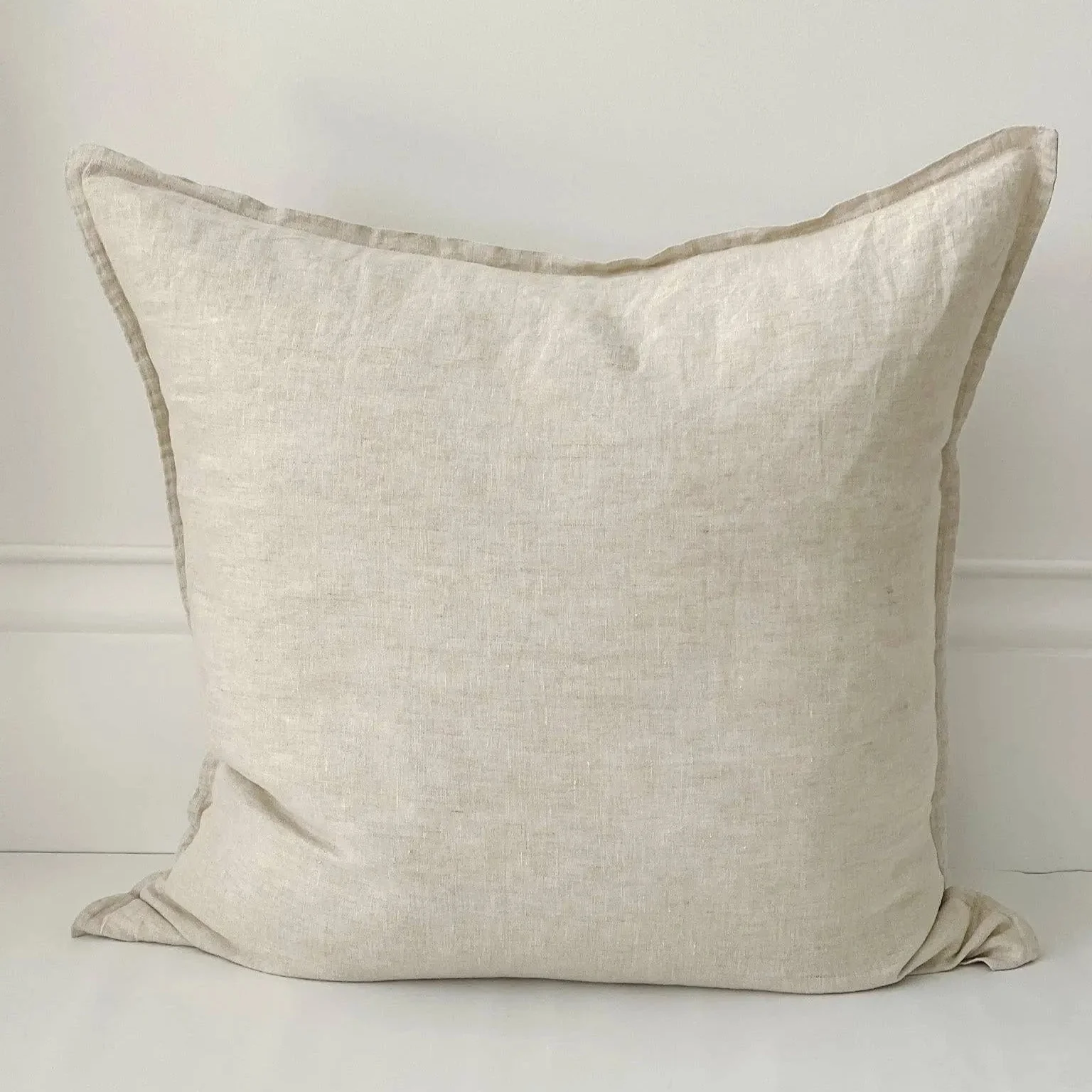 Pure French Linen Euro Cushion Cover - Natural - 65x65 - Image 2