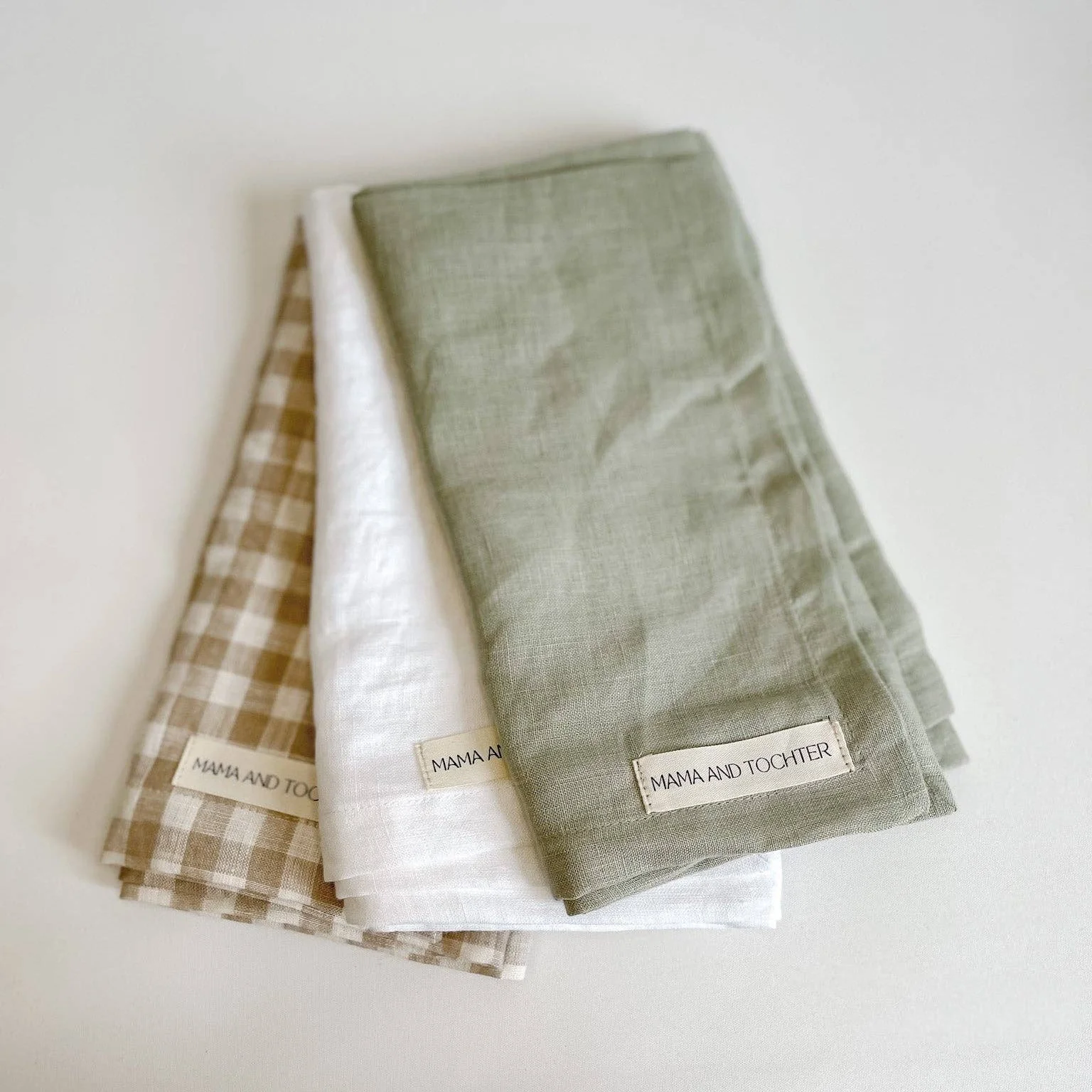 Pure French Linen Tea Towel - Gingham - Image 4