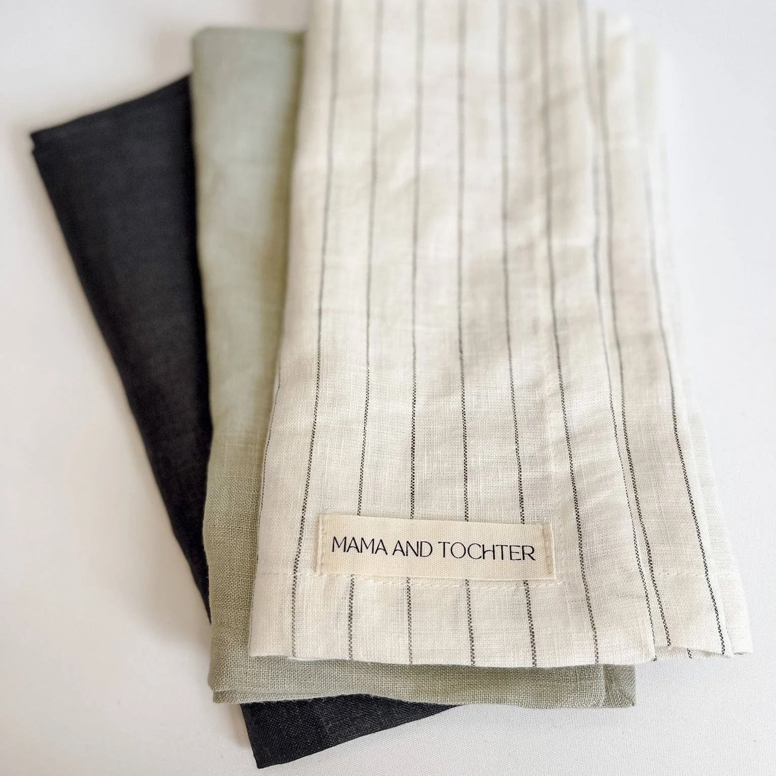 Pure French Linen Tea Towel - Pistachio - Image 5
