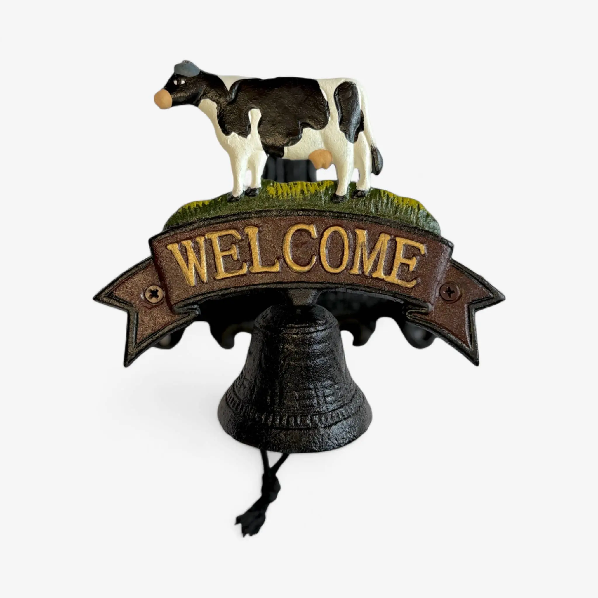 Rustic Cast Iron Cow Welcome Bell Sign – Farmhouse Door Decor - Image 7