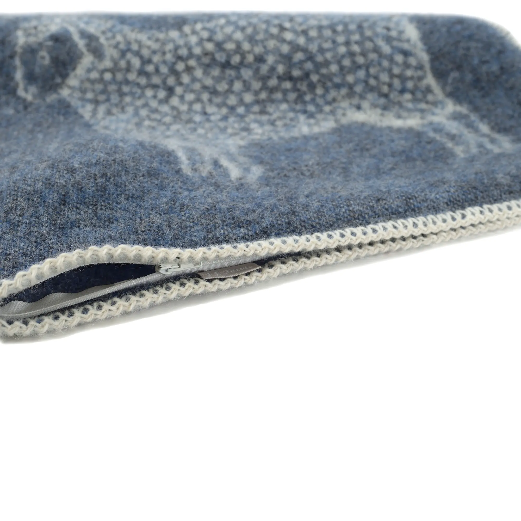 Sheep Blue Wool Cushion Cover – 100% Pure New Wool - Image 3