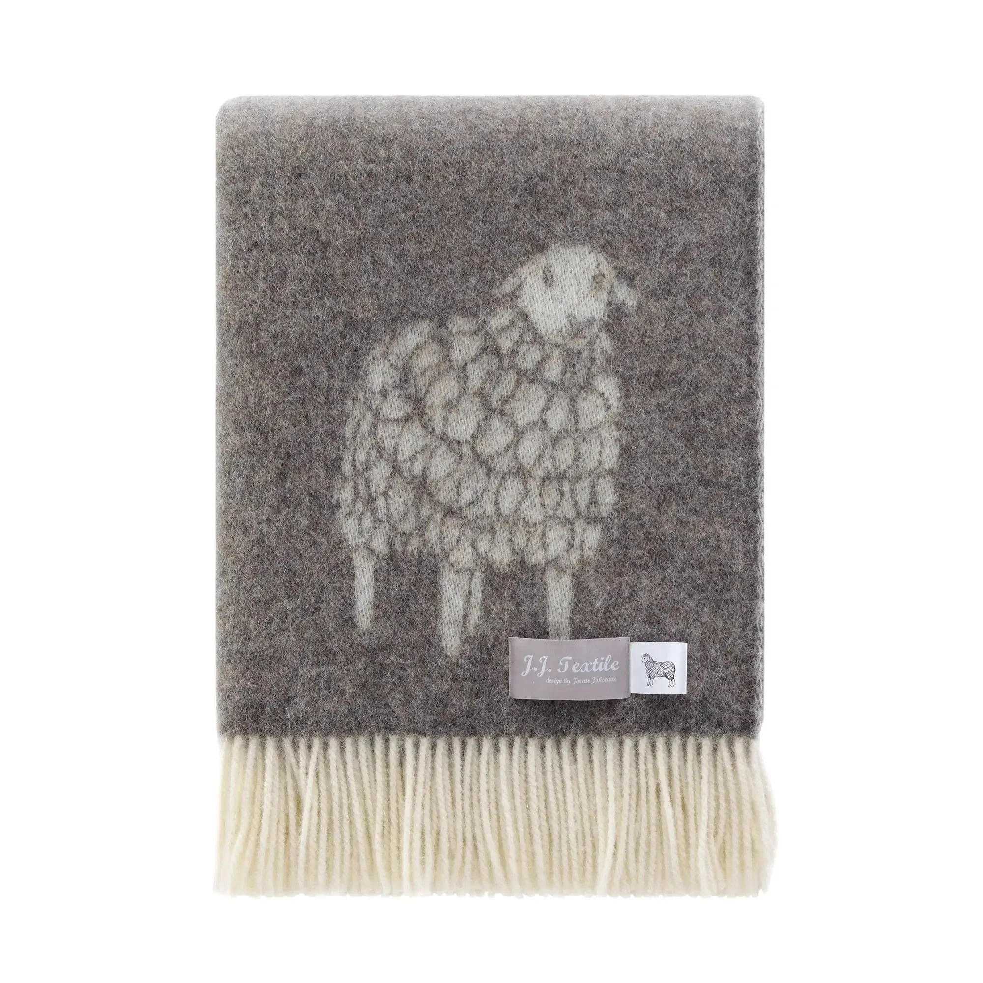 Sheep Mima Dark Brown Pure Wool Throw