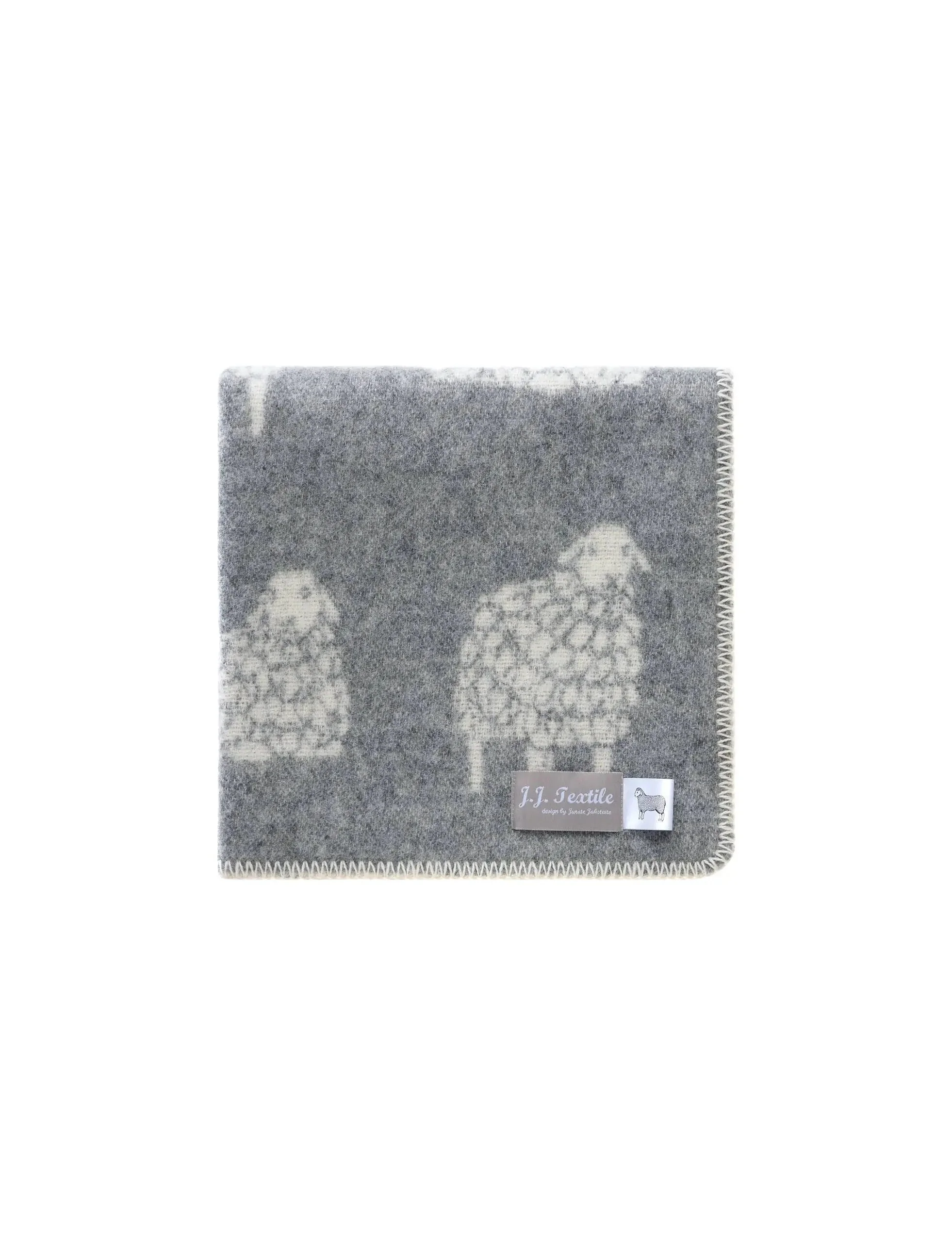 Sheep Mima Soft Grey Little Wool Blanket - Image 2