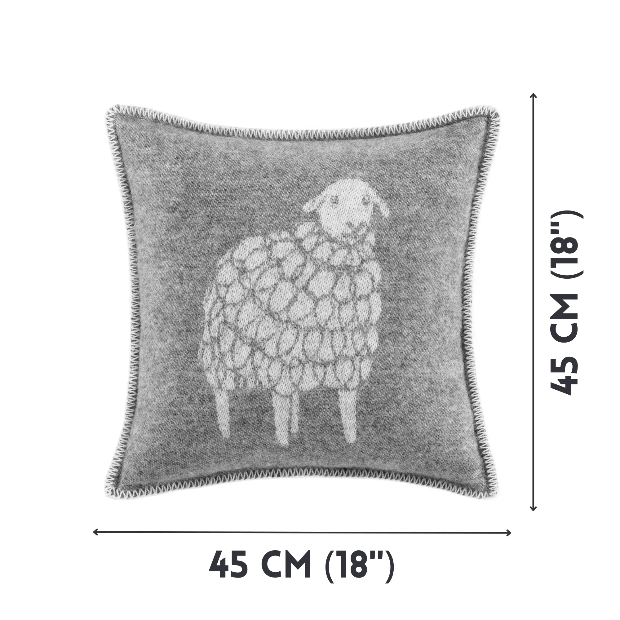Sheep Mima Soft Grey Pure Wool Cushion Cover – 100% Pure New Wool - Image 7