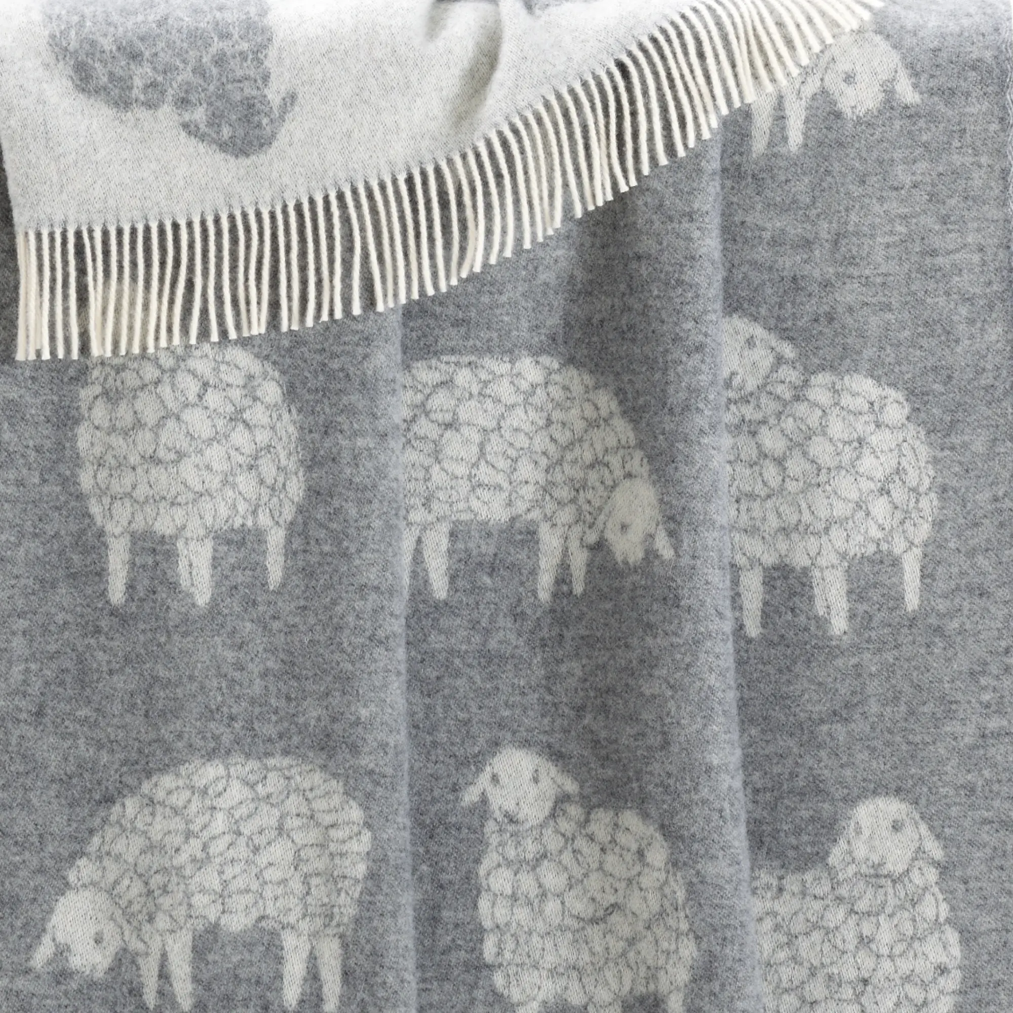 Sheep Mima Soft Grey Pure Wool Throw – 100% Pure New Wool - Image 4