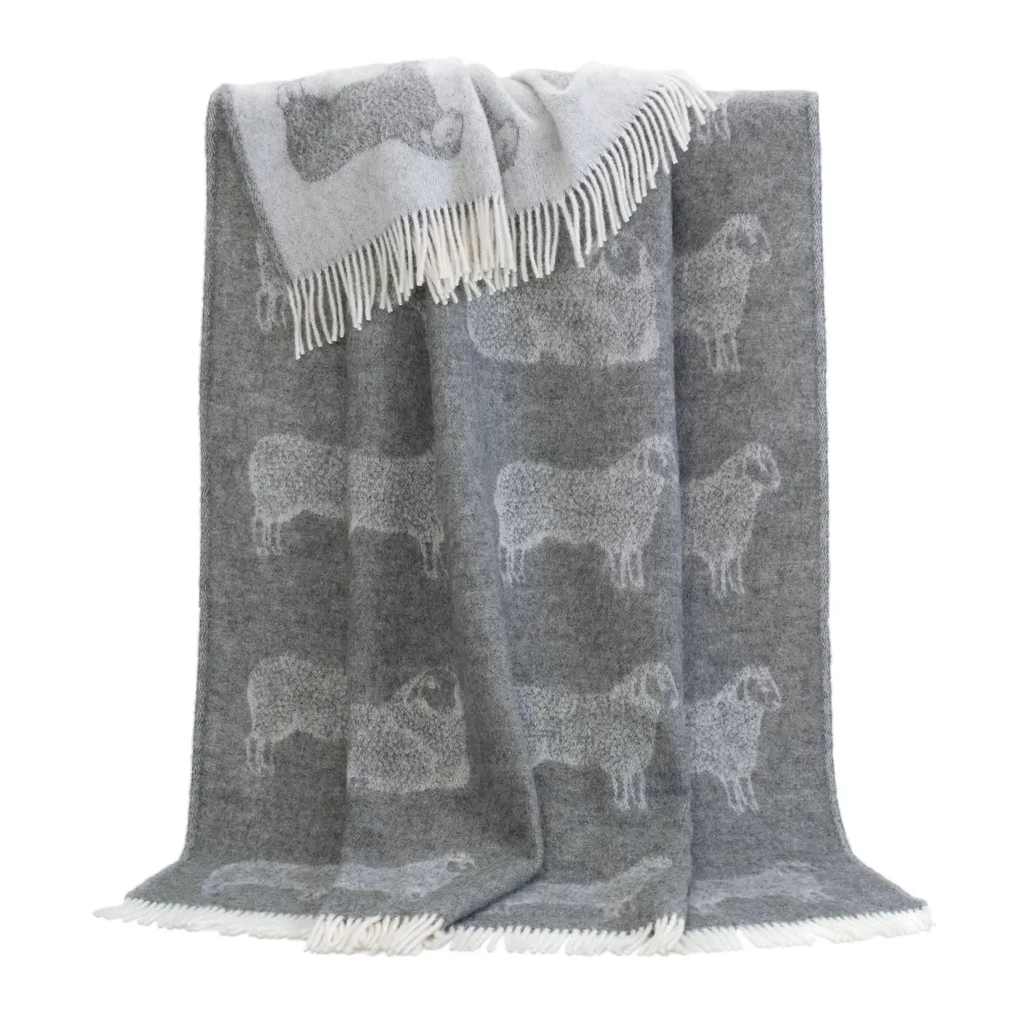 Sheep Soft Grey Pure Wool Throw - Image 2