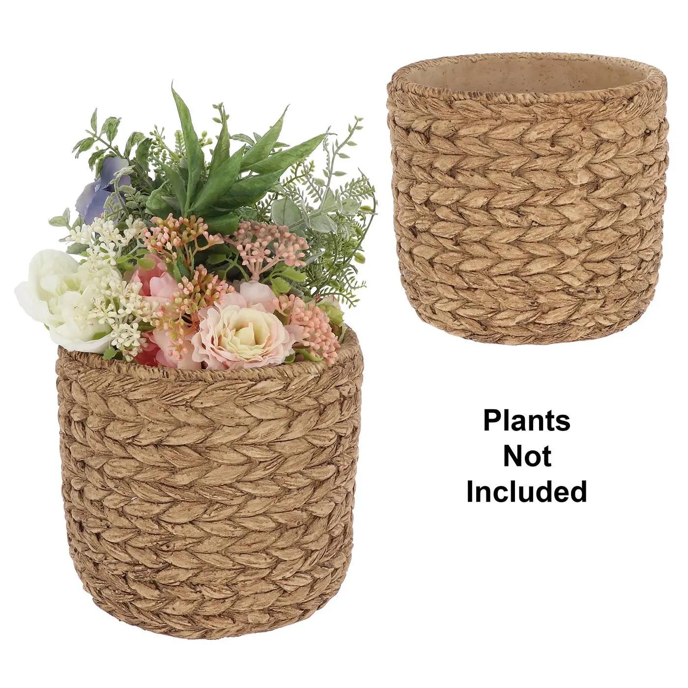 Stone Weave Plaited Planter Large - Image 3