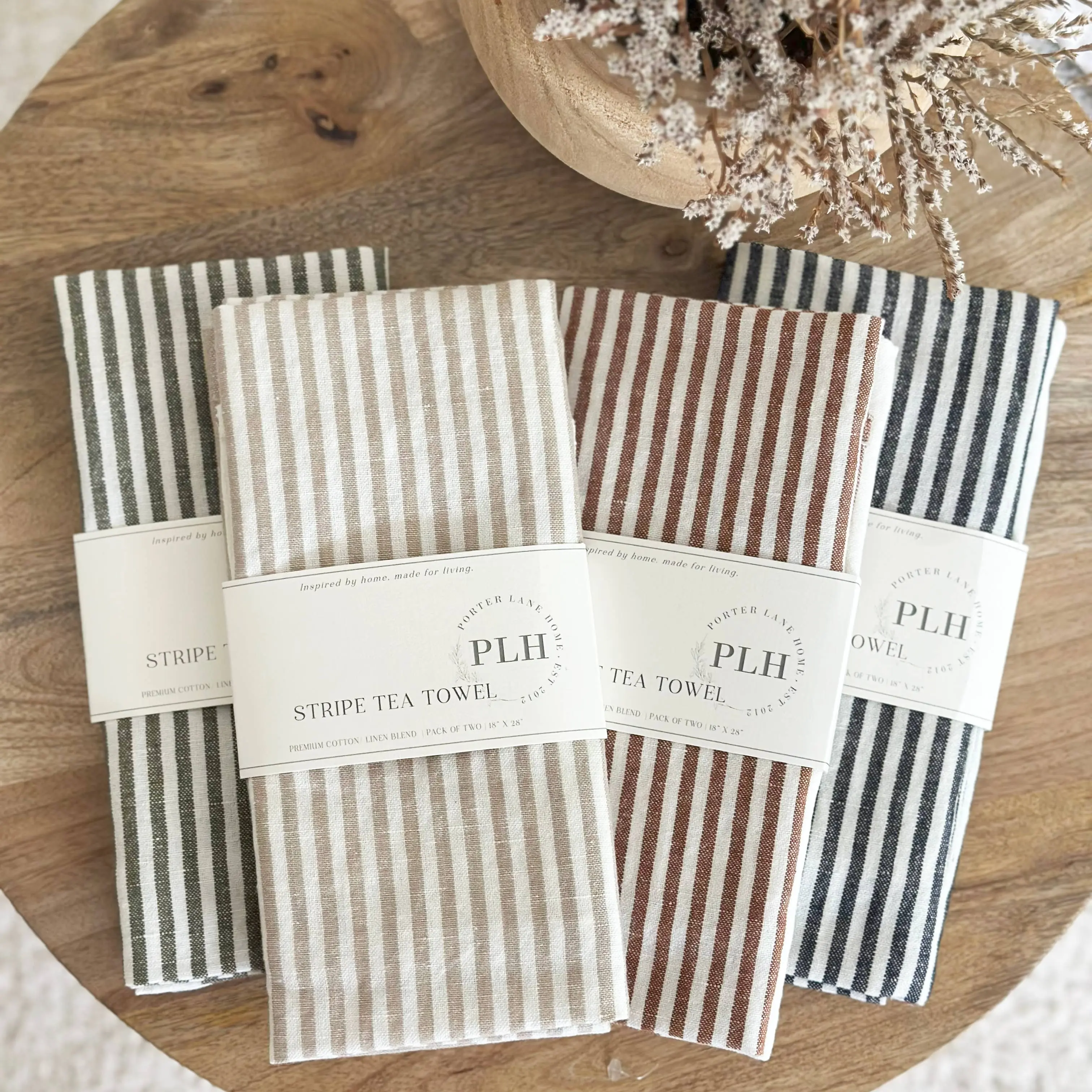 Stripe Tea Towel Set – Rust (2 Pack) - Image 3