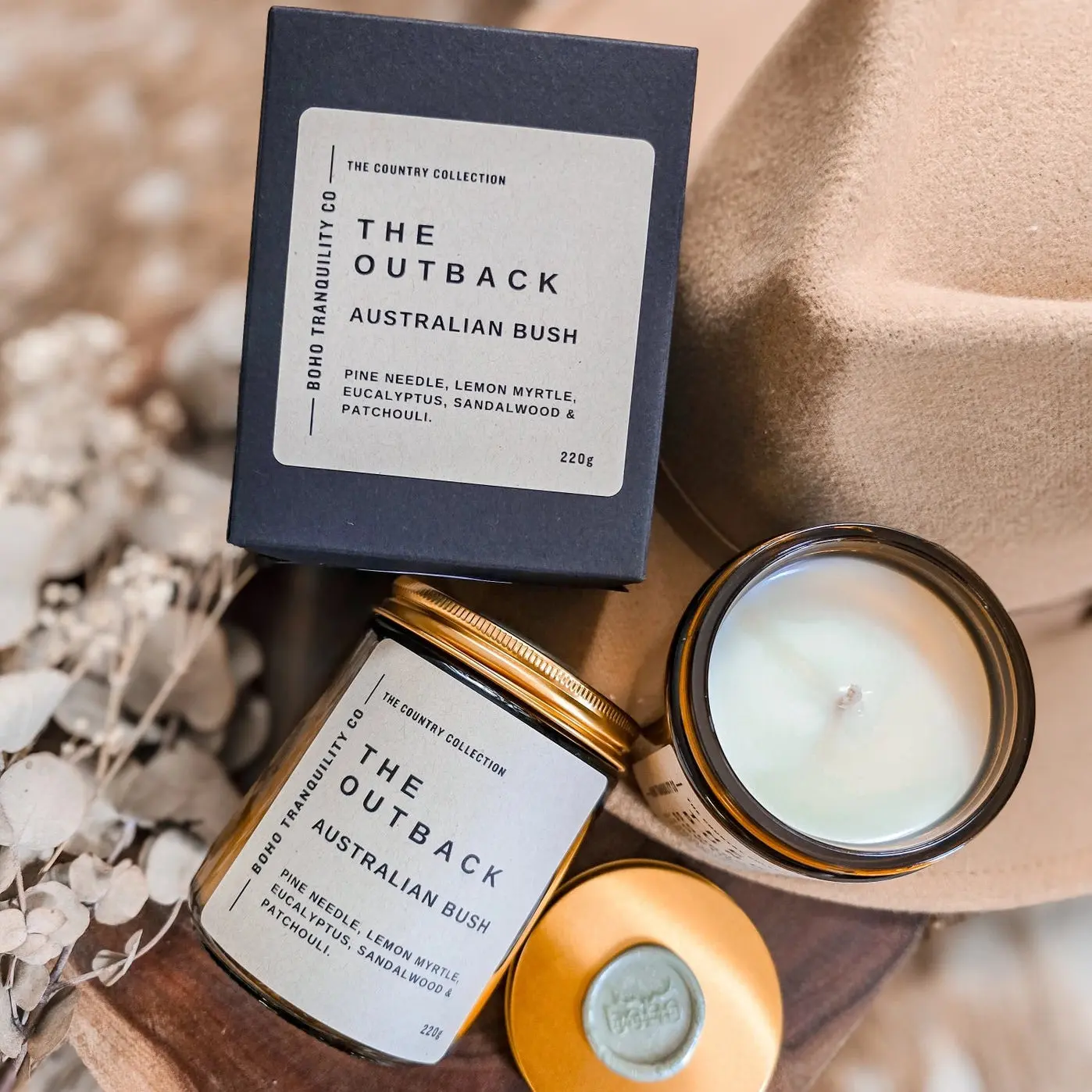 THE COUNTRY COLLECTION: THE OUTBACK – Amber Glass Candle 220gm