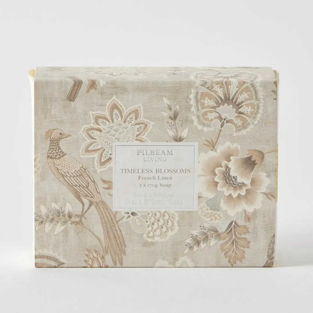 Timeless Blossoms Scented Soap Gift Set of 2 – French Linen
