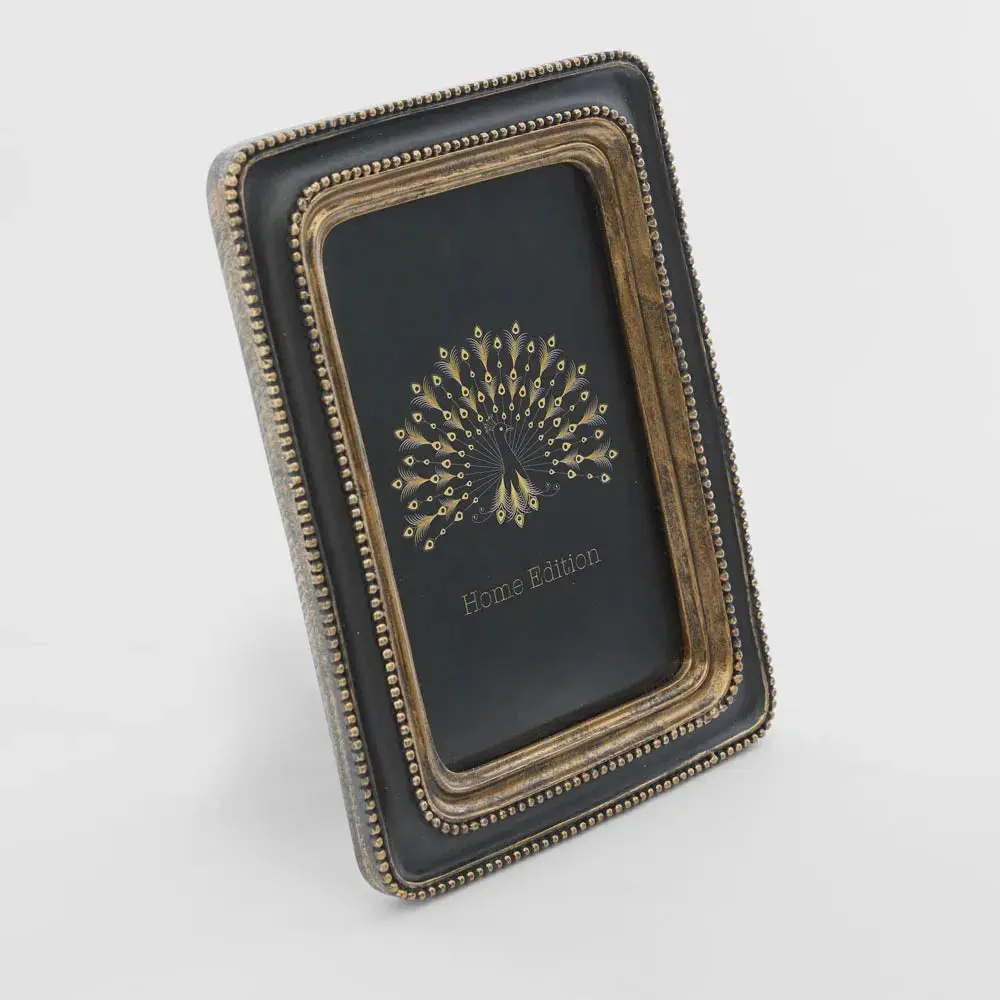 Vera Rectangle Photo Frame – Black & Gold - 4 x 6 - Image 2