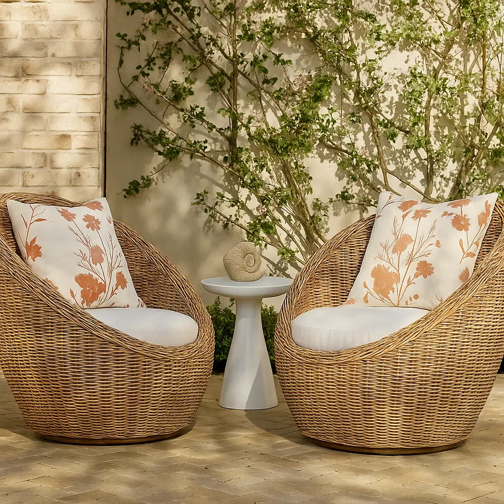 Waterproof Outdoor Cushion Cover - Neutral Floral