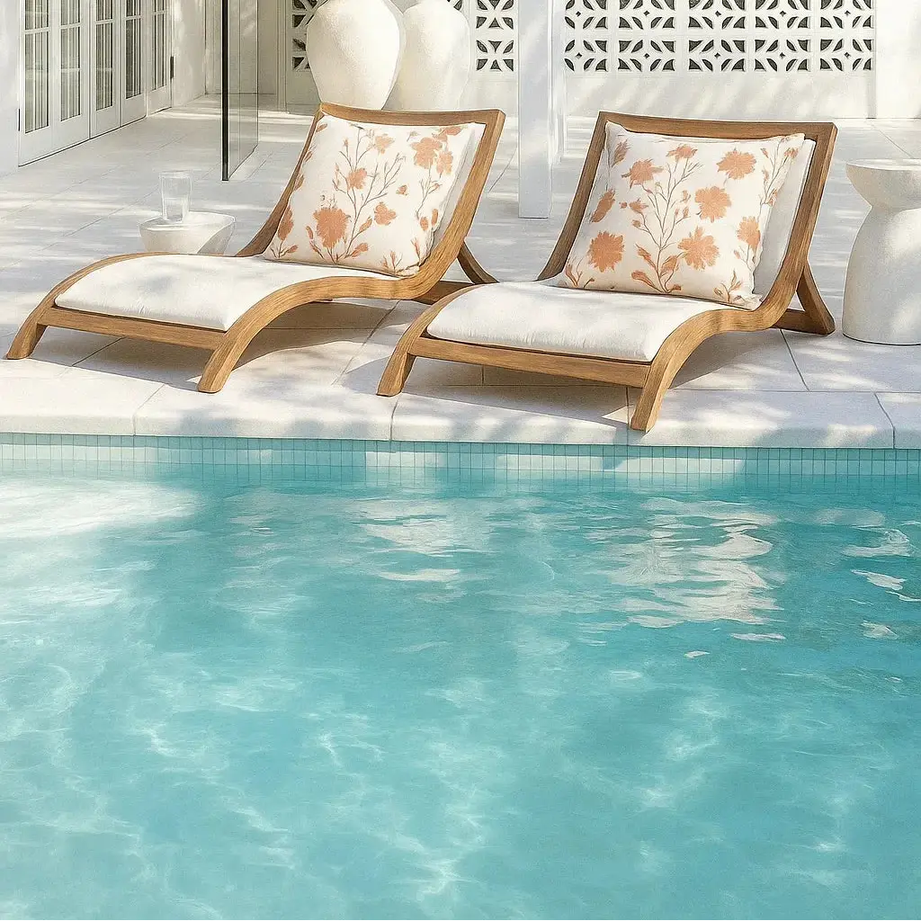 Waterproof Outdoor Cushion Cover - Neutral Floral - Image 2